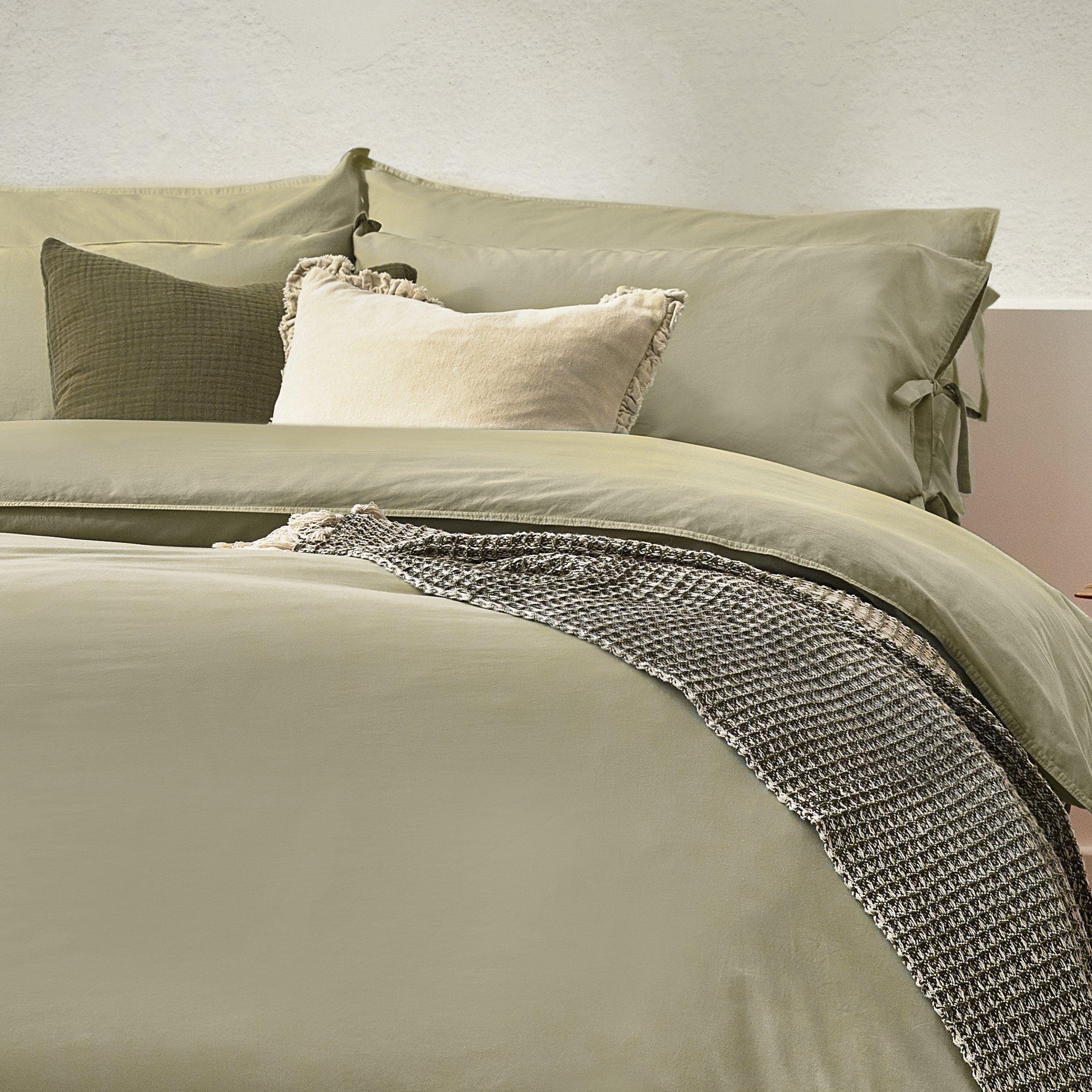 Soft Sage - Yard - Mallow Bowtie Cotton Duvet Set - 3