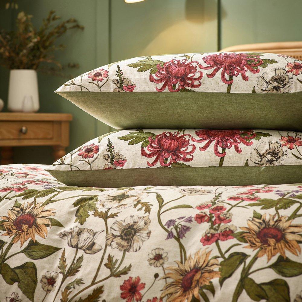 Natural - Wylder - Wallflower Printed Botanical Duvet Set - 2