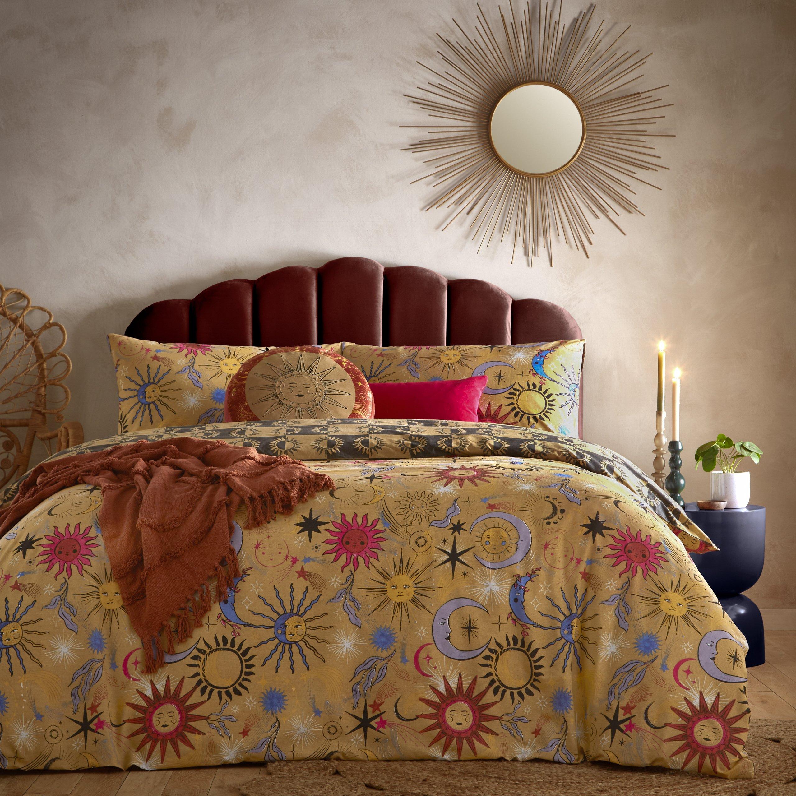 Furn.  Ethereal Star Reversible Duvet Set - Gold Dust - Double