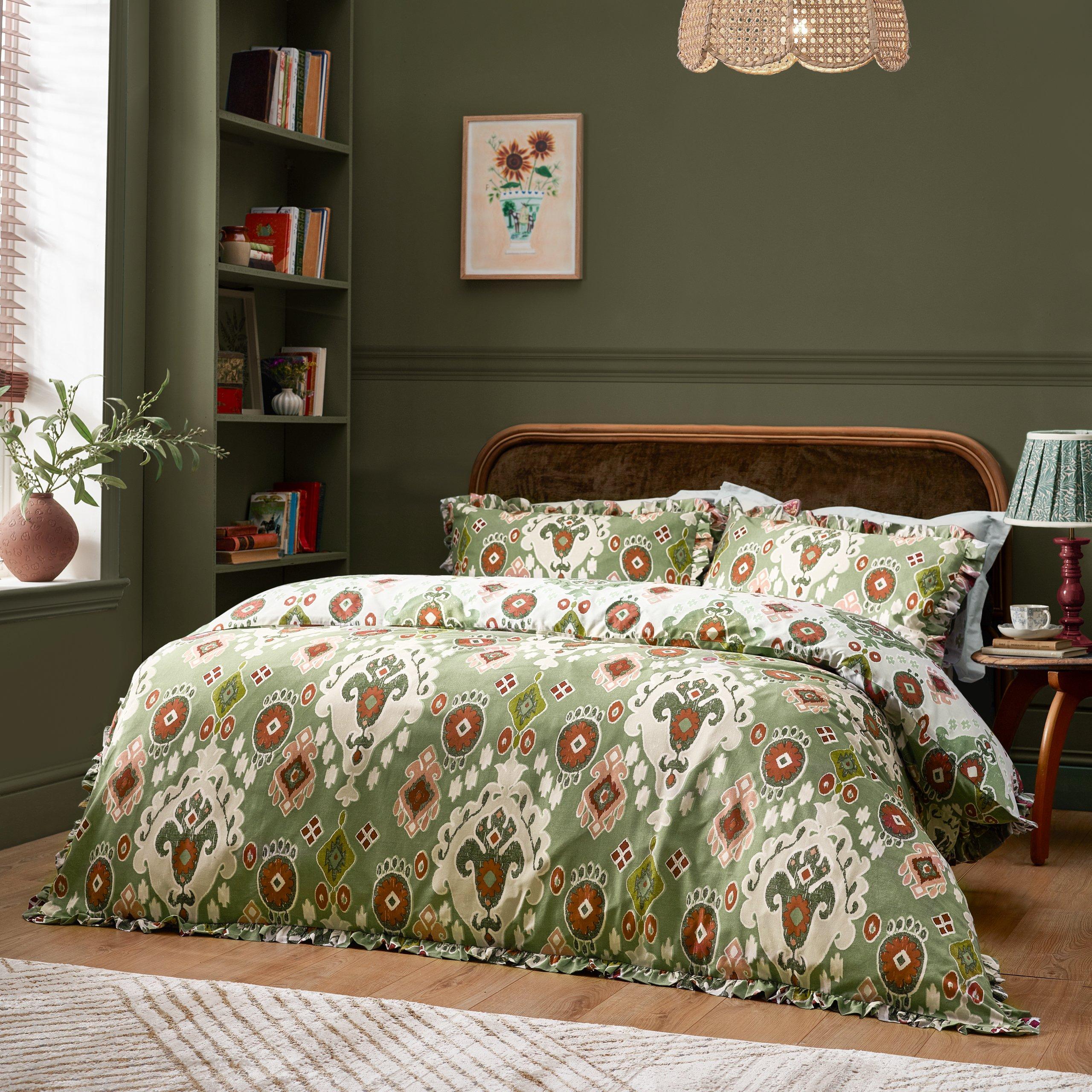 Cedar Green - Paoletti - Dawson Ikat Reversible Duvet Set - 4