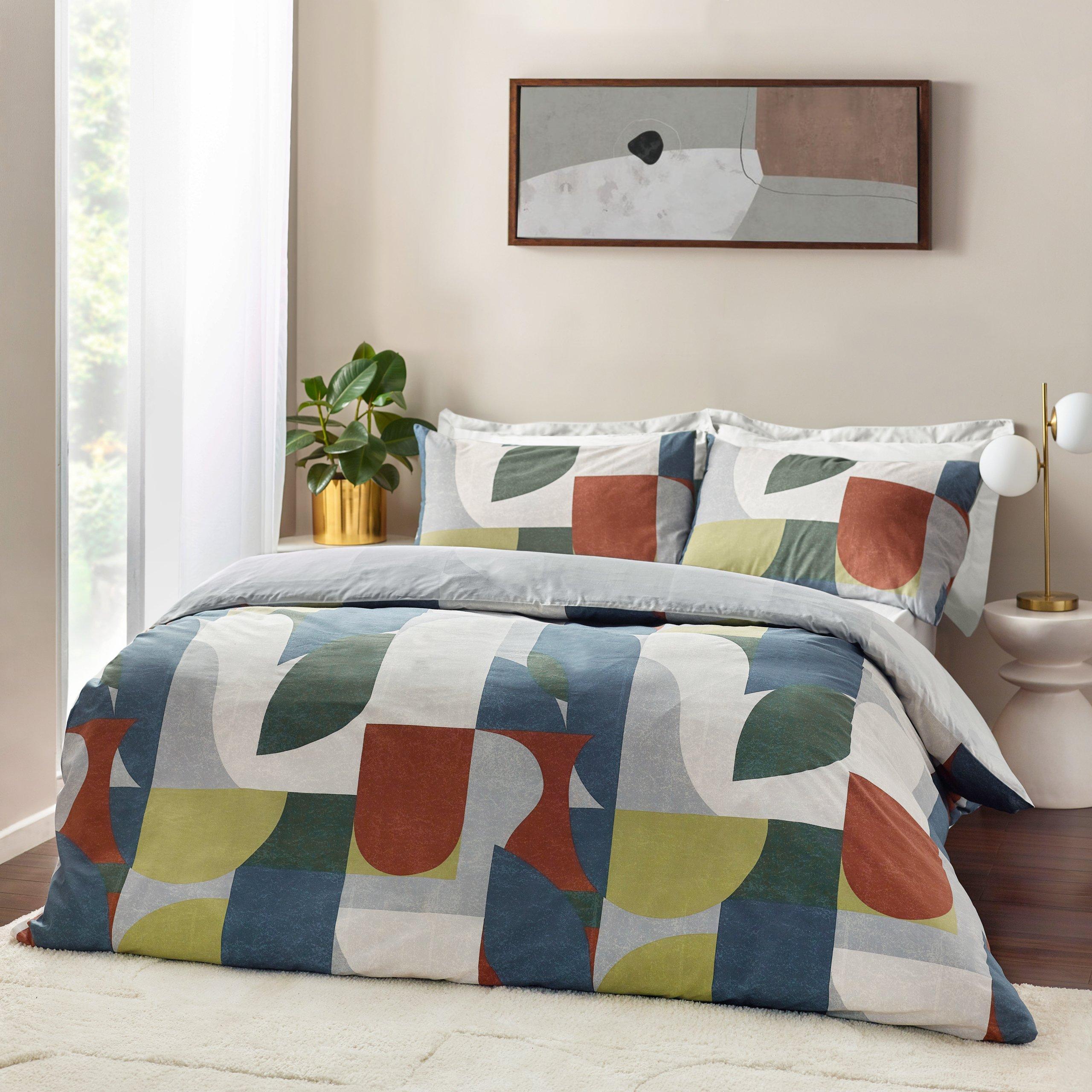 Multicolour - Hoem - Siresa Geometric Duvet Set - 4