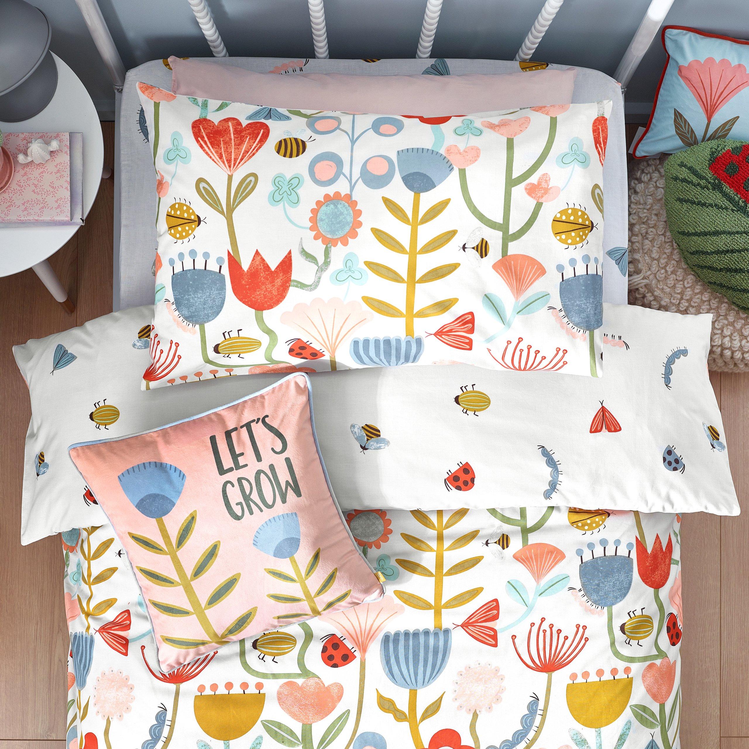 Multicolour - little furn. - Little Nature Floral Duvet Set - 3