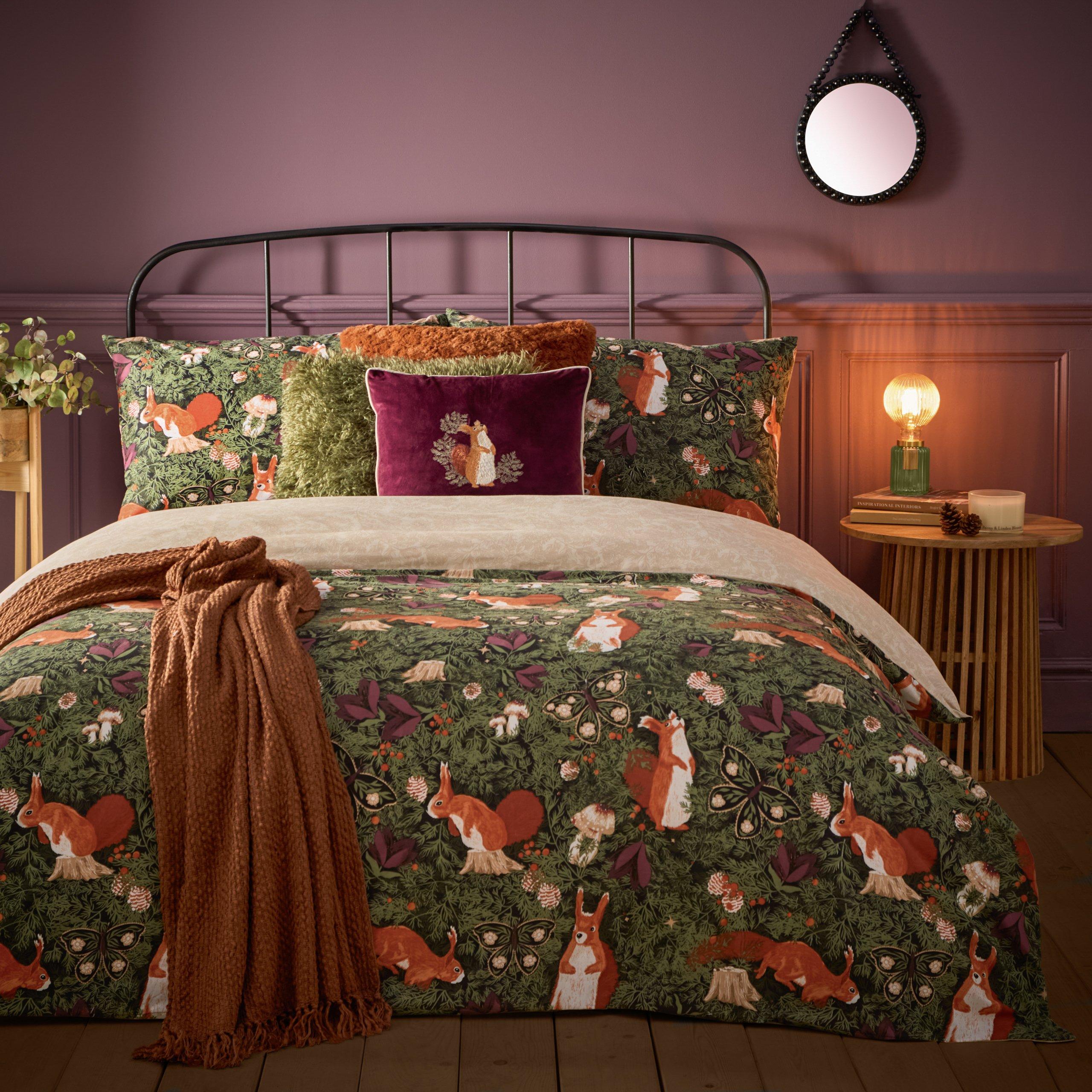 Furn.  Pineberry Forest Woodland Duvet Set - coloured - Super King