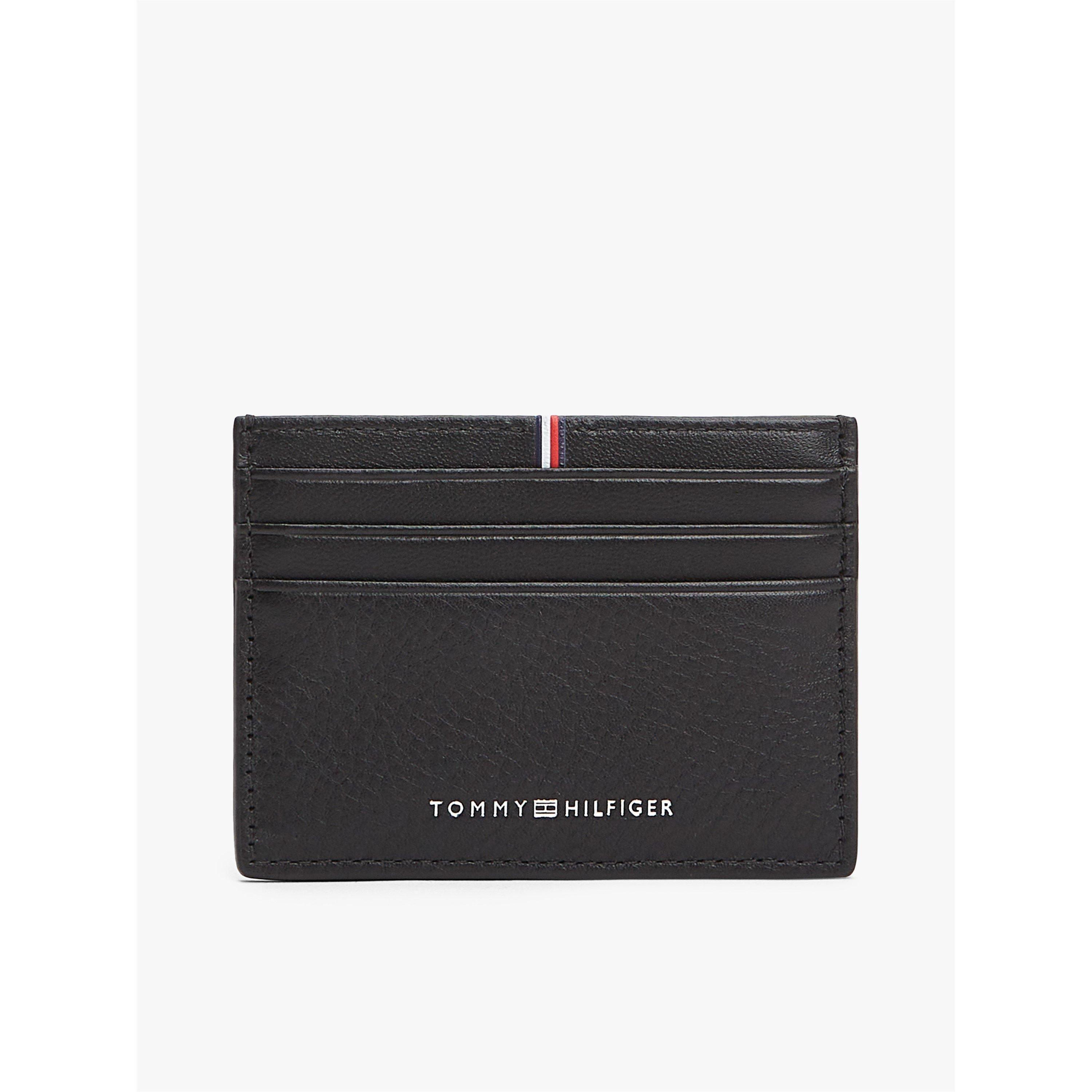 Tommy Hilfiger Men's Corp Leather Card Holder - Black