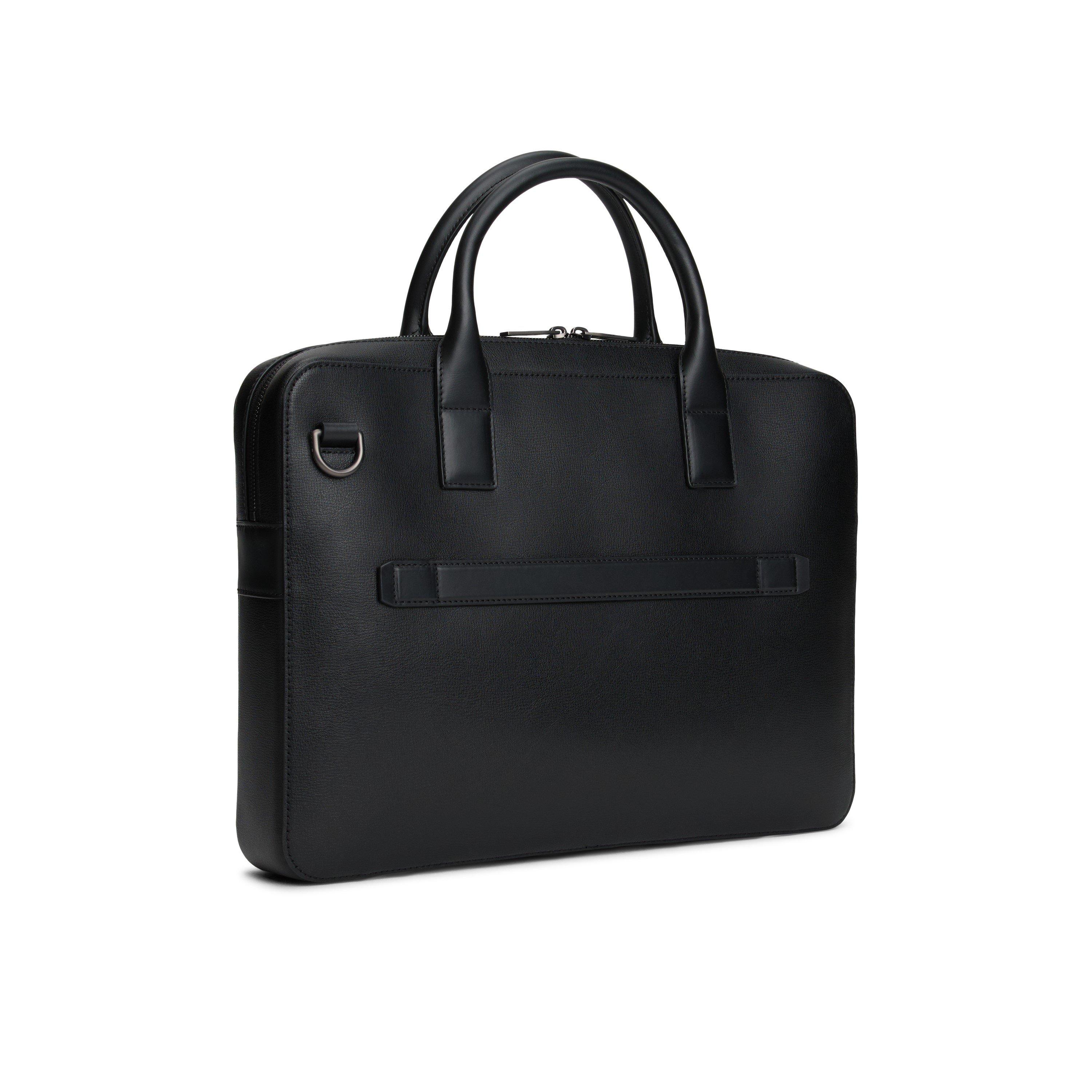 Schwarz - Tommy Hilfiger - Business Leather Laptop Bag - 5