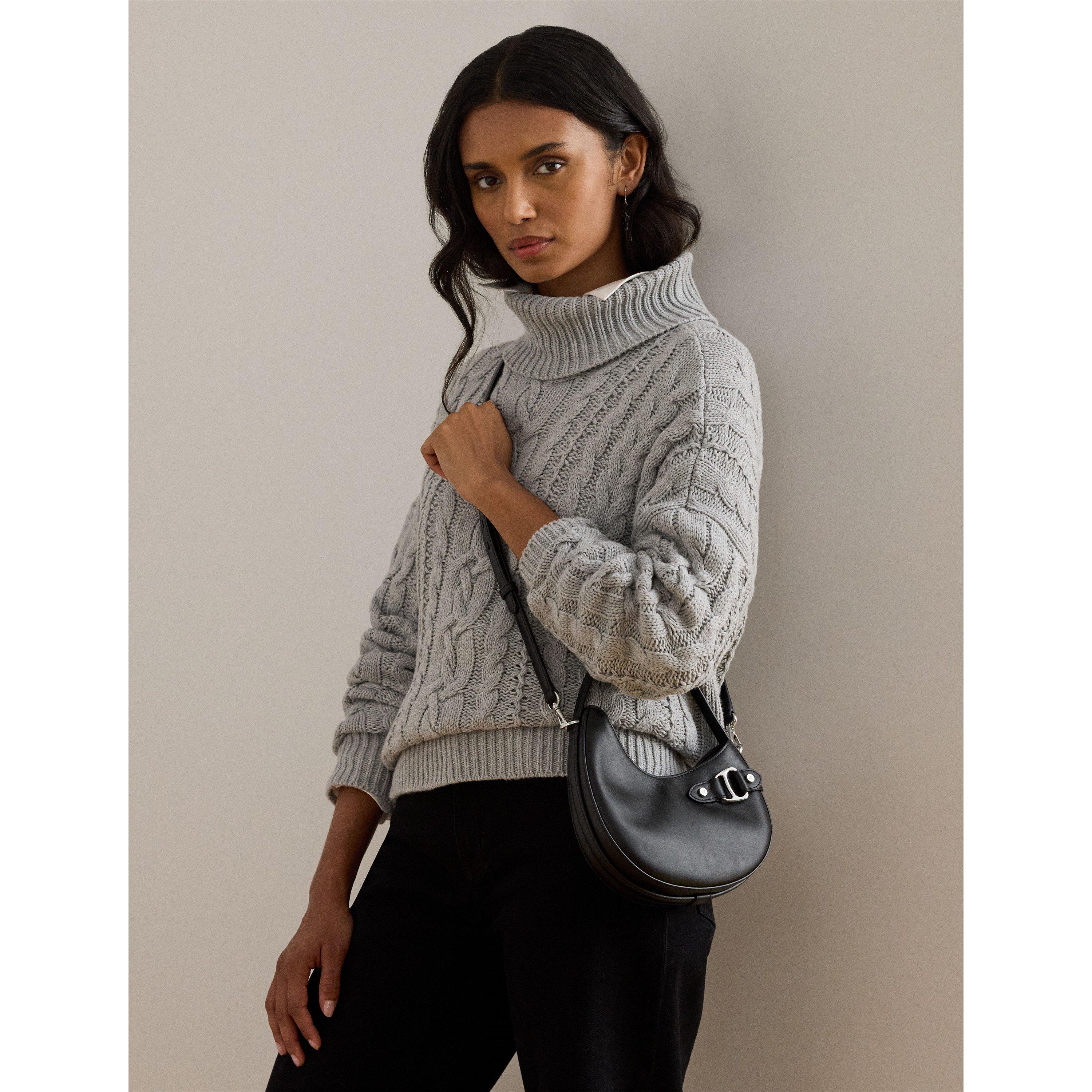 Black - Lauren by Ralph Lauren - Women's Tasha Small Shoulder Bags - 7