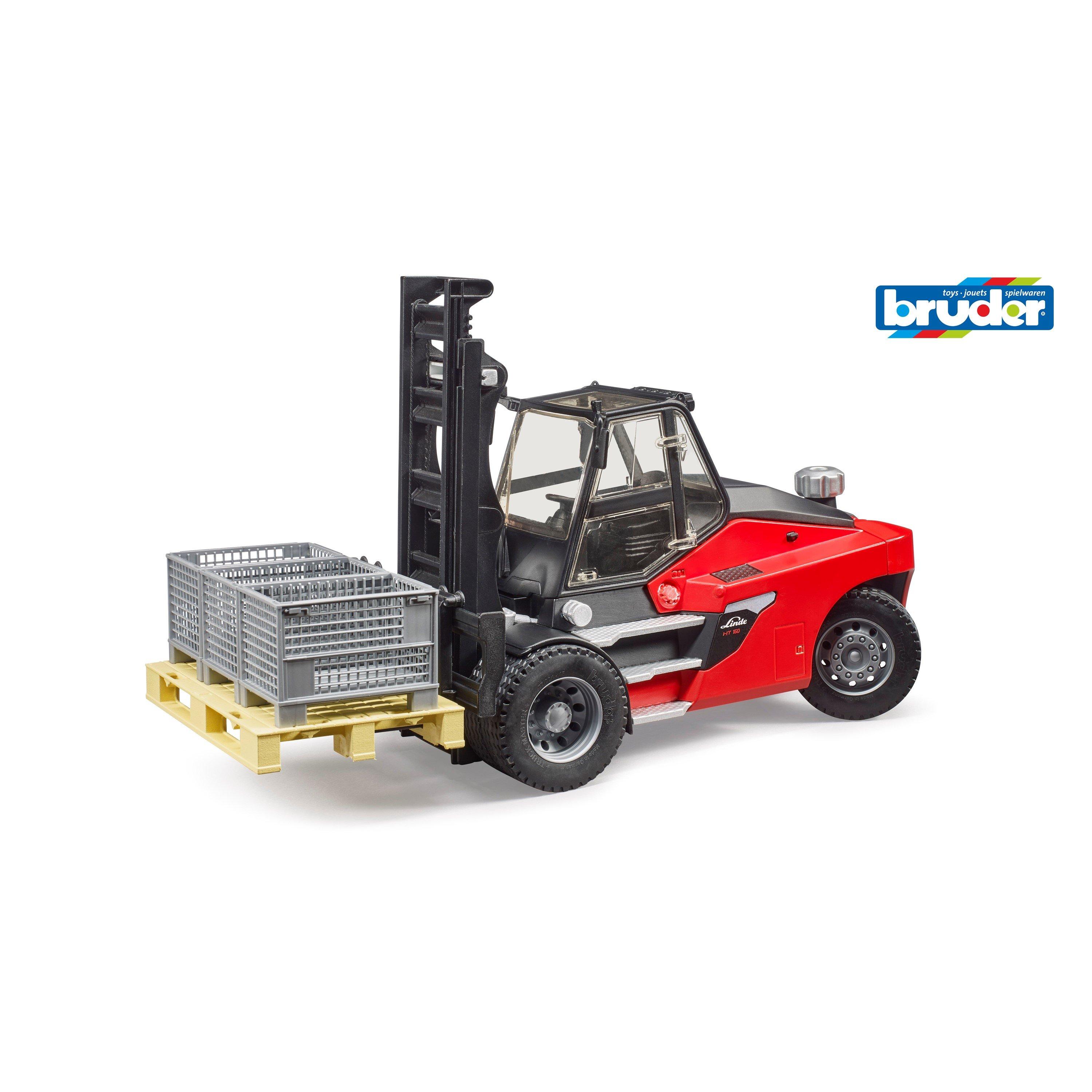 Multi - Bruder - Bruder 1:16 Linde HT160D Forklift with Pallet & 3 - 1