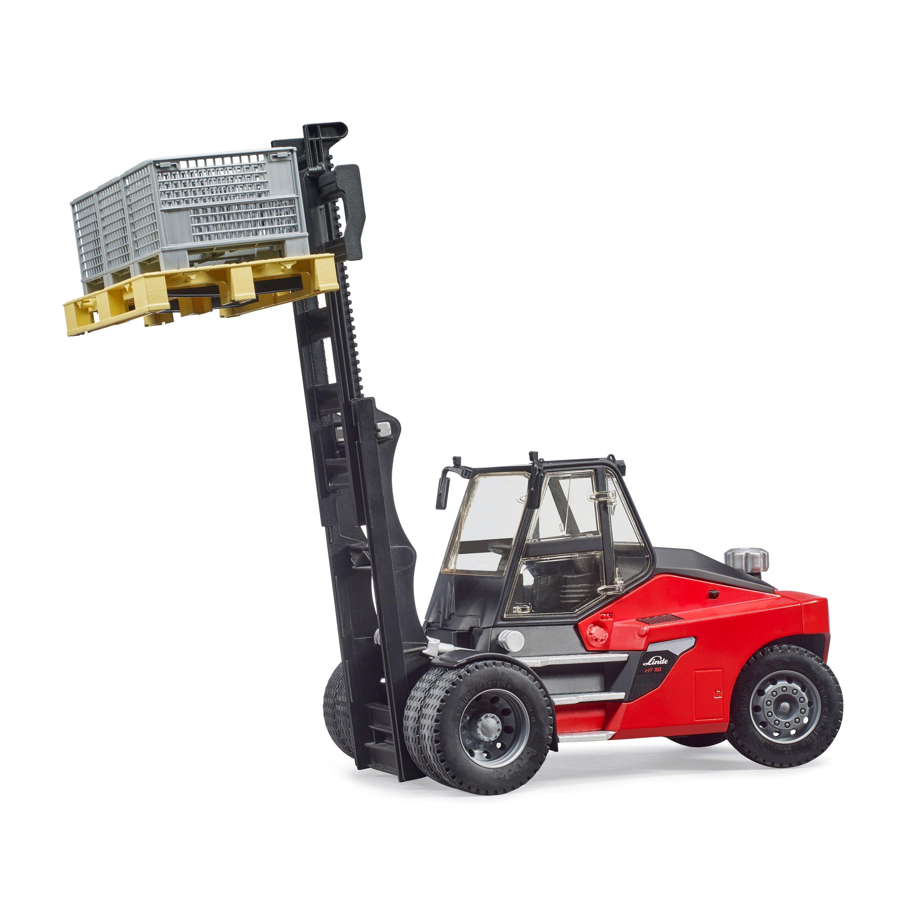 Multi - Bruder - Bruder 1:16 Linde HT160D Forklift with Pallet & 3 - 2