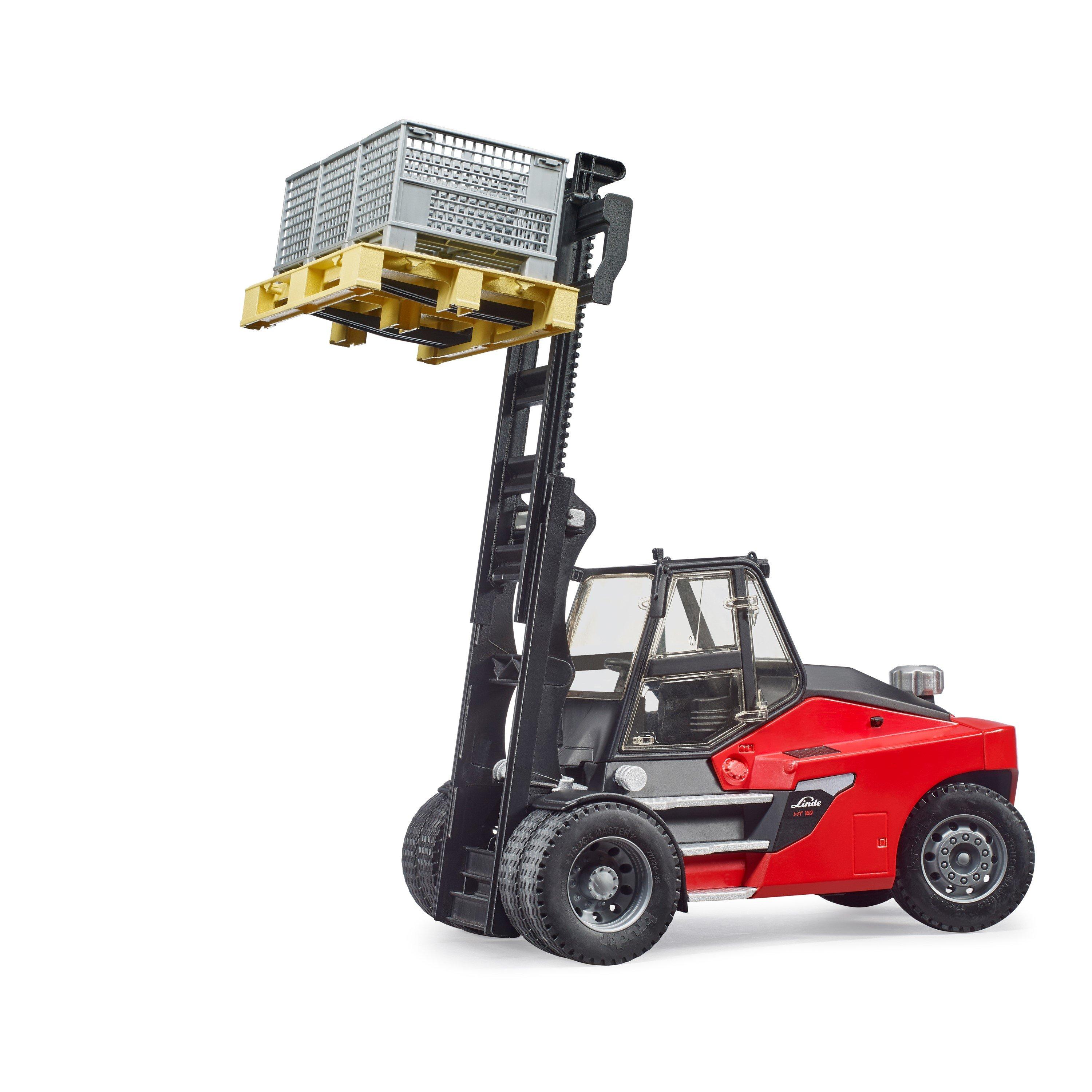 Multi - Bruder - Bruder 1:16 Linde HT160D Forklift with Pallet & 3 - 3