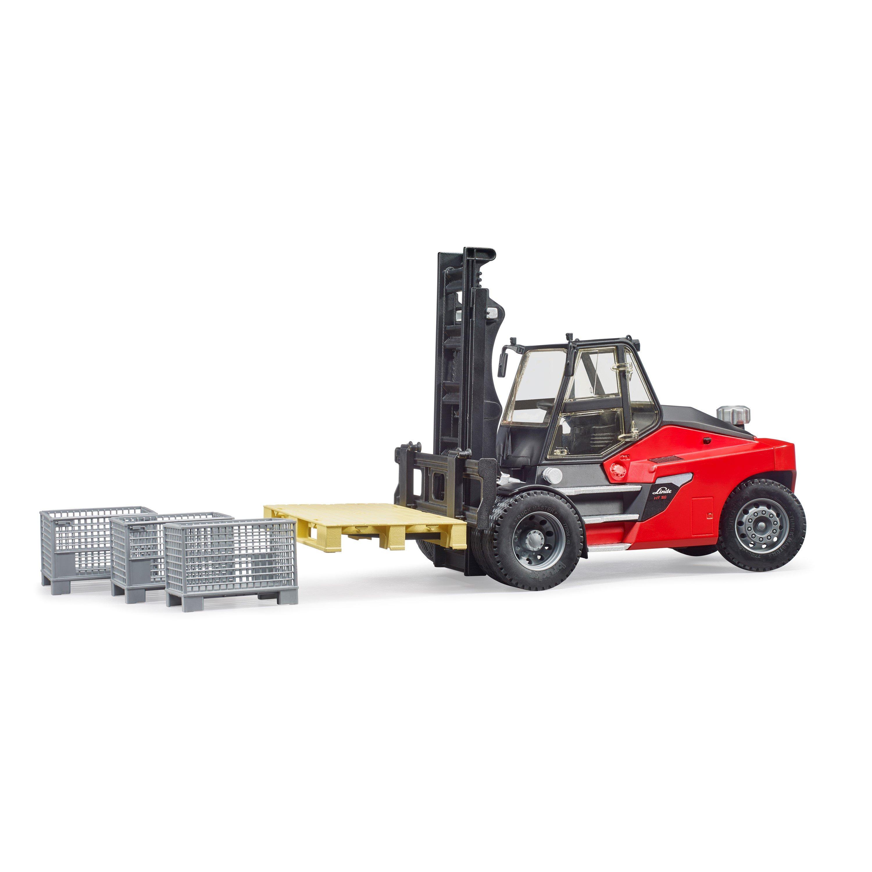 Multi - Bruder - Bruder 1:16 Linde HT160D Forklift with Pallet & 3 - 4
