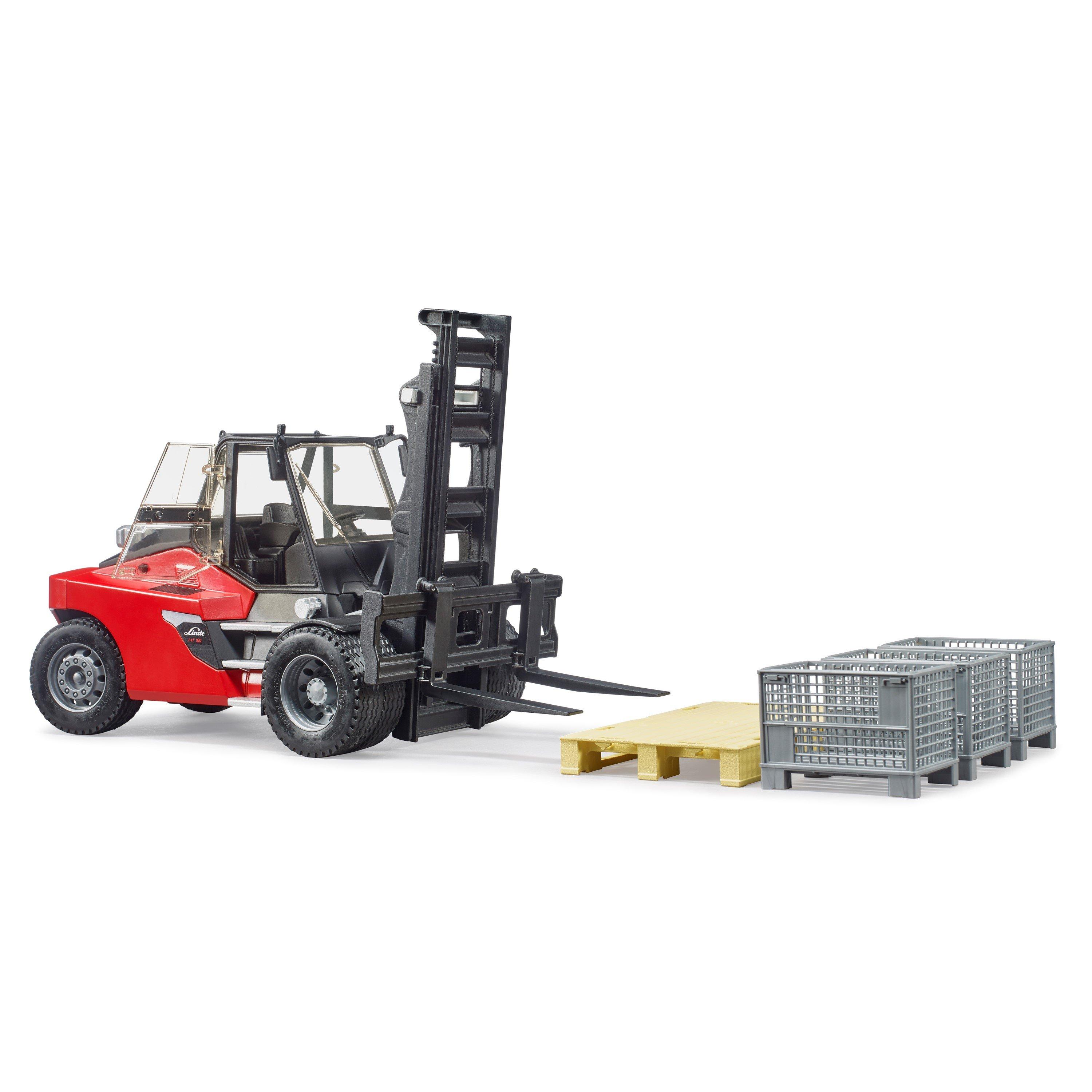 Multi - Bruder - Bruder 1:16 Linde HT160D Forklift with Pallet & 3 - 5