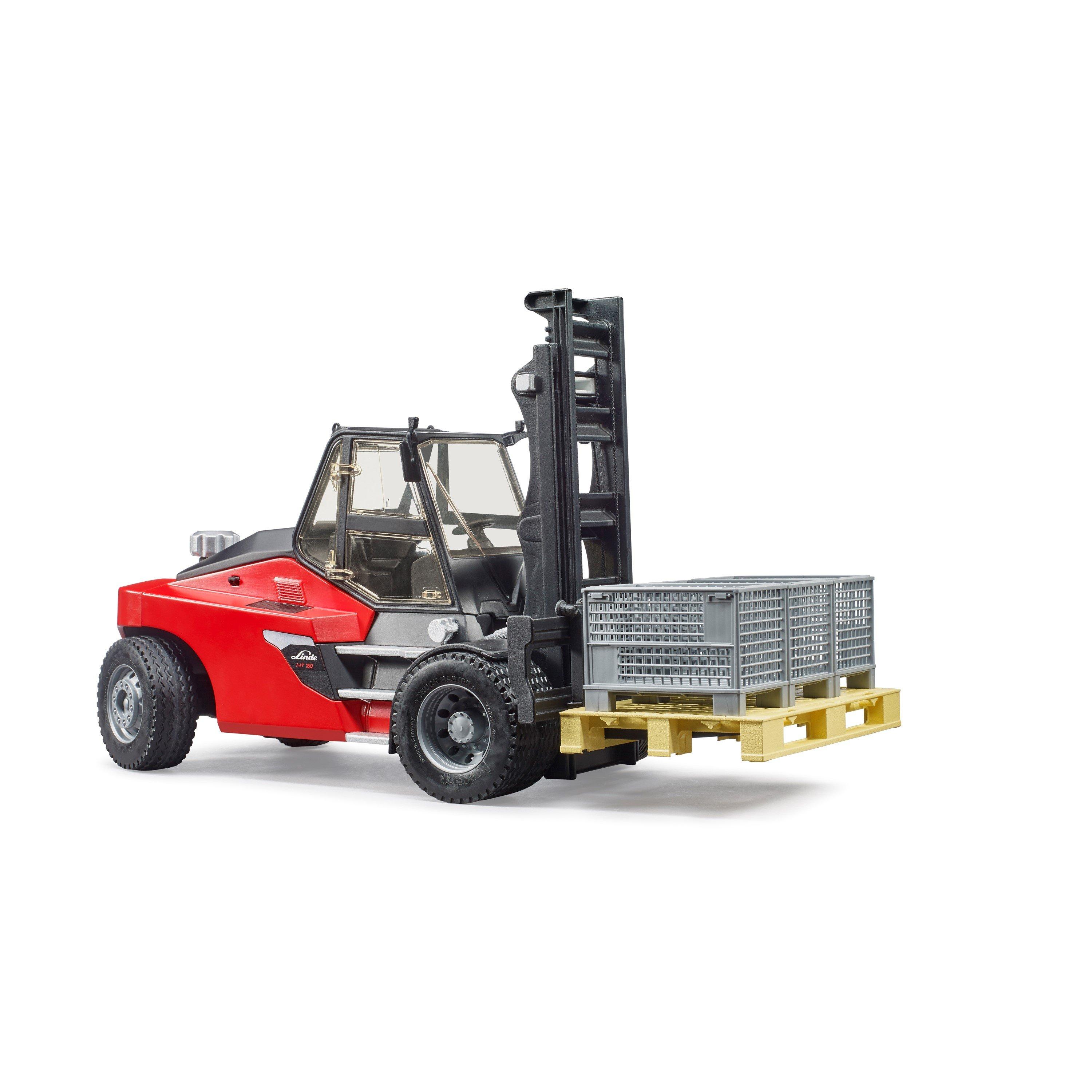 Multi - Bruder - Bruder 1:16 Linde HT160D Forklift with Pallet & 3 - 6