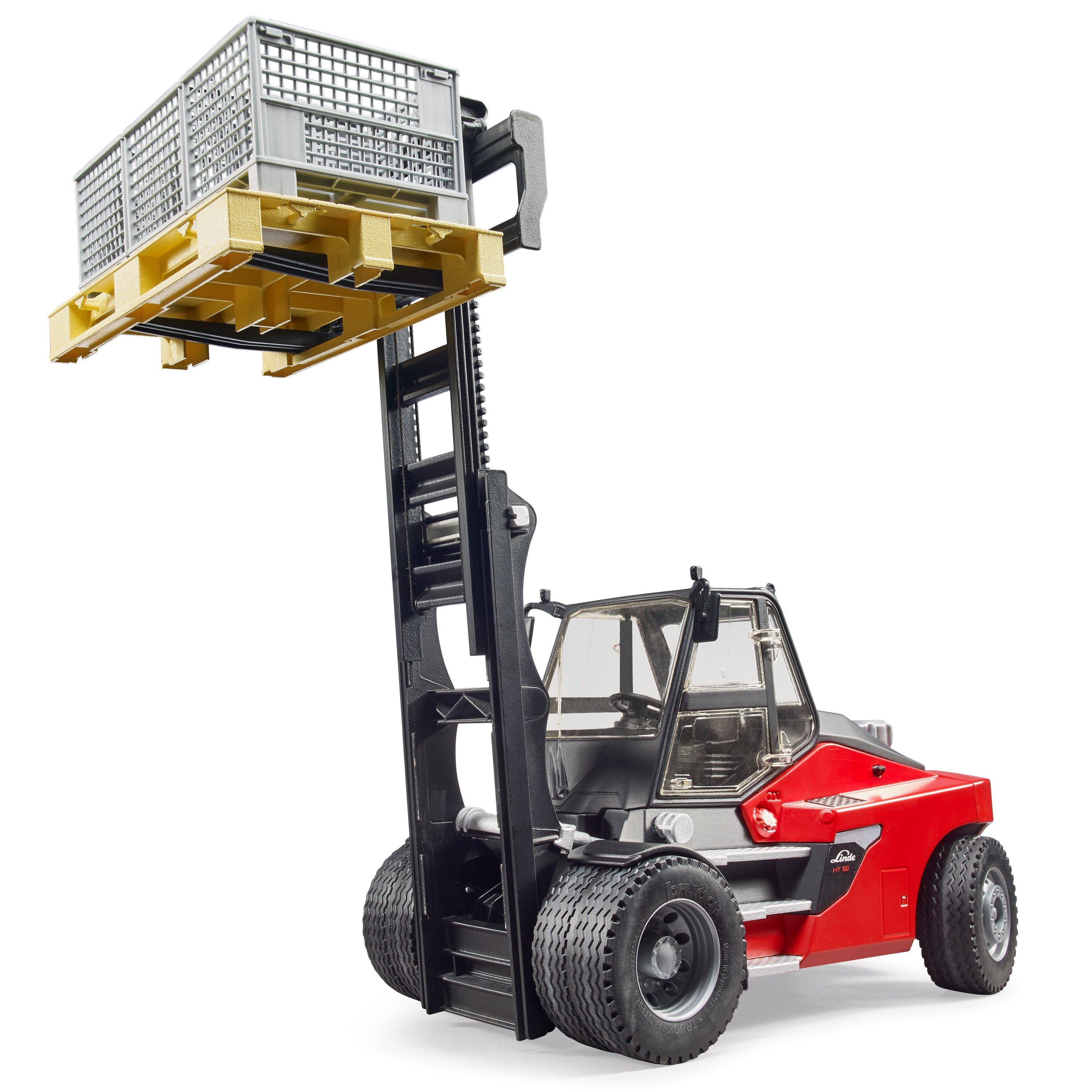 Multi - Bruder - Bruder 1:16 Linde HT160D Forklift with Pallet & 3 - 7