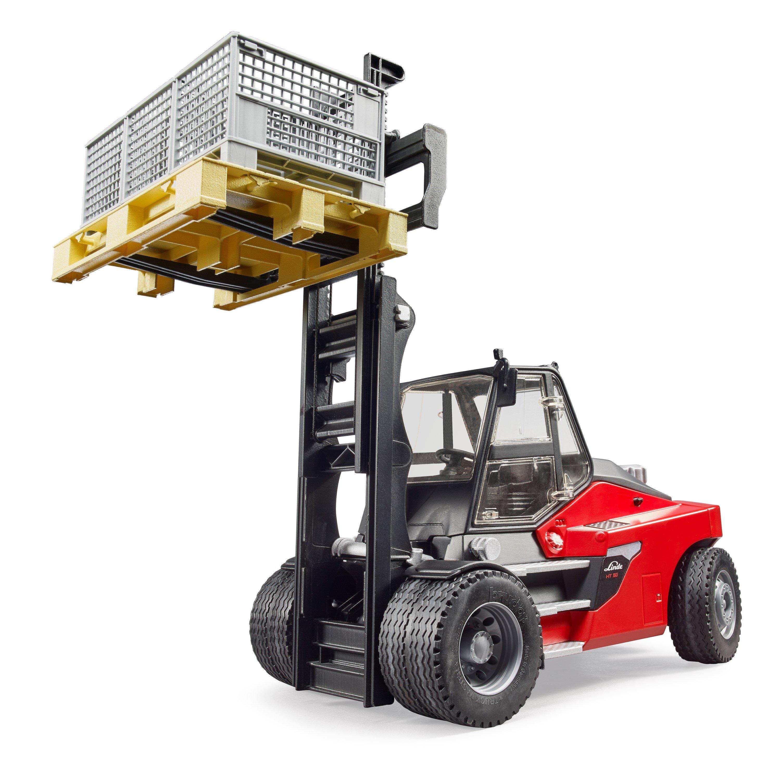 Multi - Bruder - Bruder 1:16 Linde HT160D Forklift with Pallet & 3 - 8
