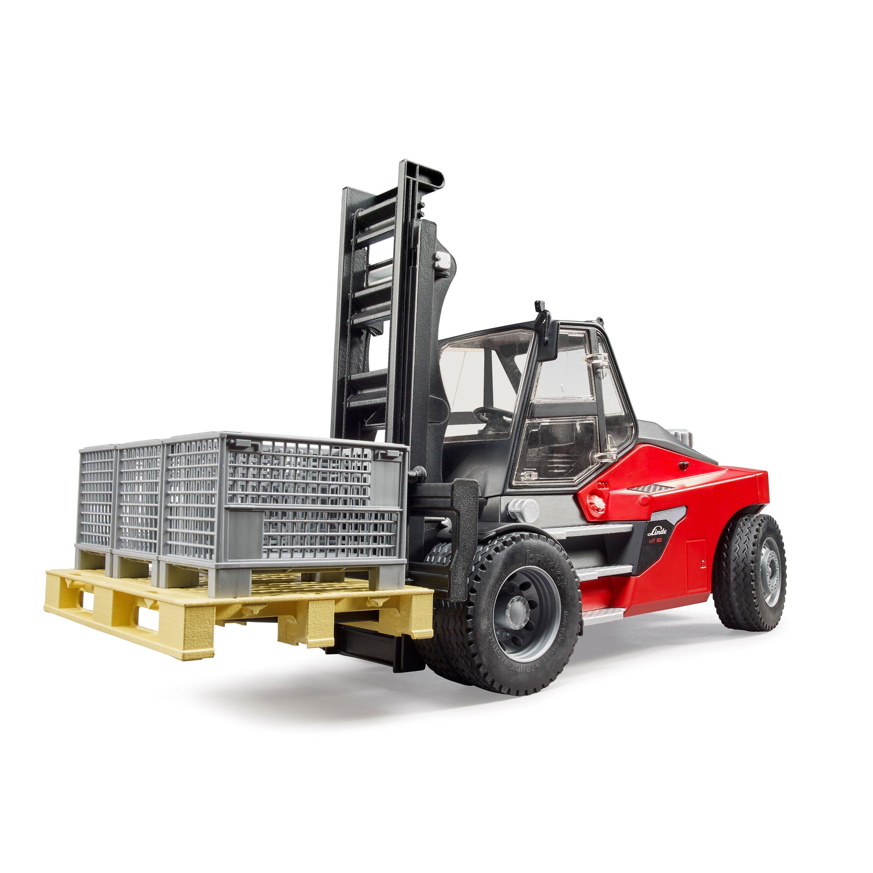 Multi - Bruder - Bruder 1:16 Linde HT160D Forklift with Pallet & 3 - 9