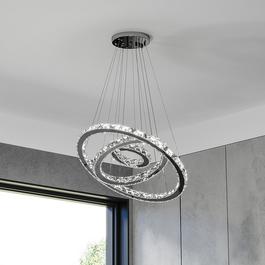 Cottonfy UK Modern 3-Tier Adjustable Crystal LED Pendant Light