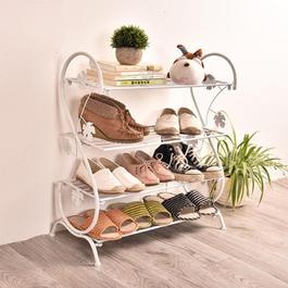 Cottonfy UK White Metal 4 Tier S-Shape Shoe Rack