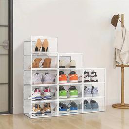 Cottonfy UK 12x Stackable Shoe Storage Box,White