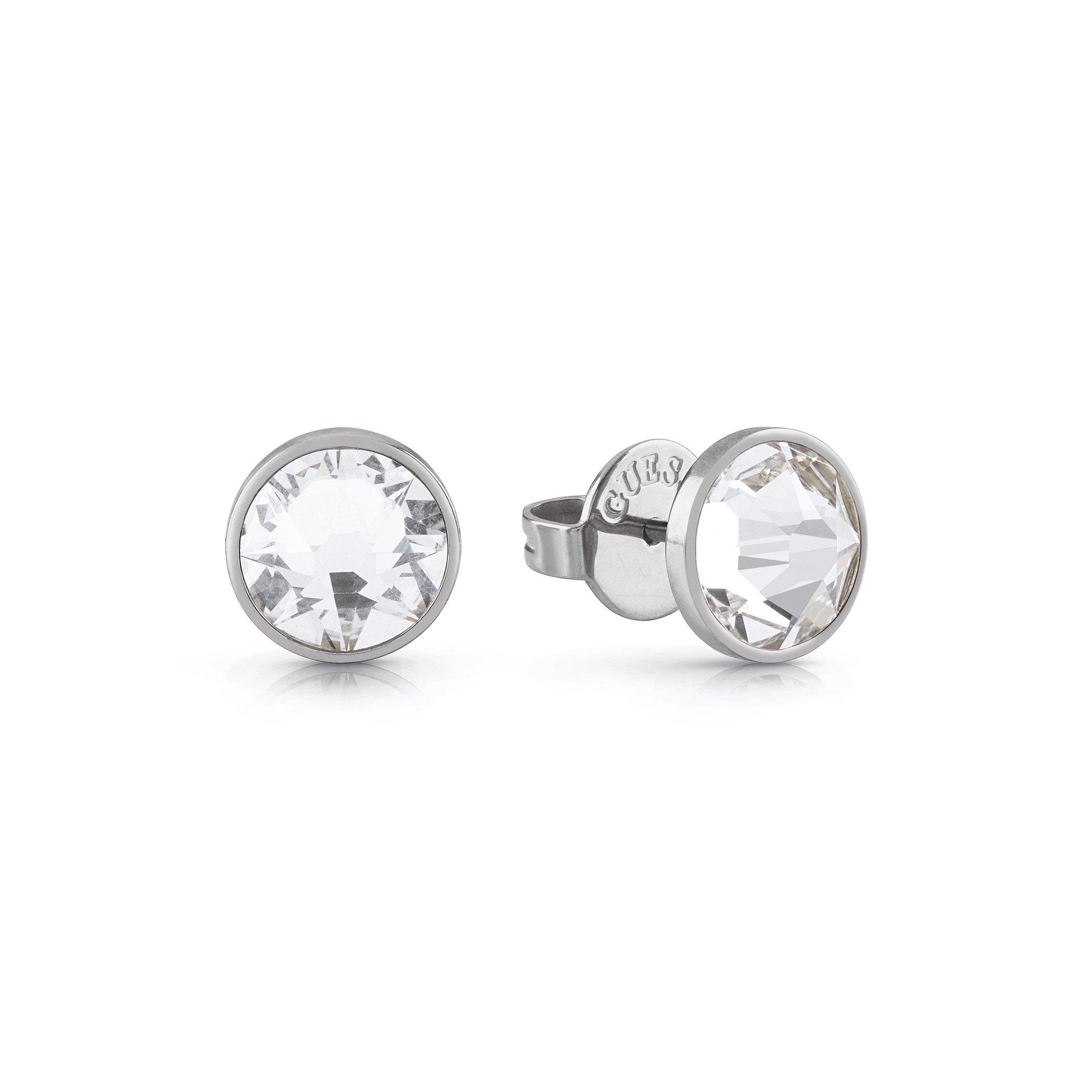 Tono Plateado - Guess - Guess 8mm White Cz Stud Earrings