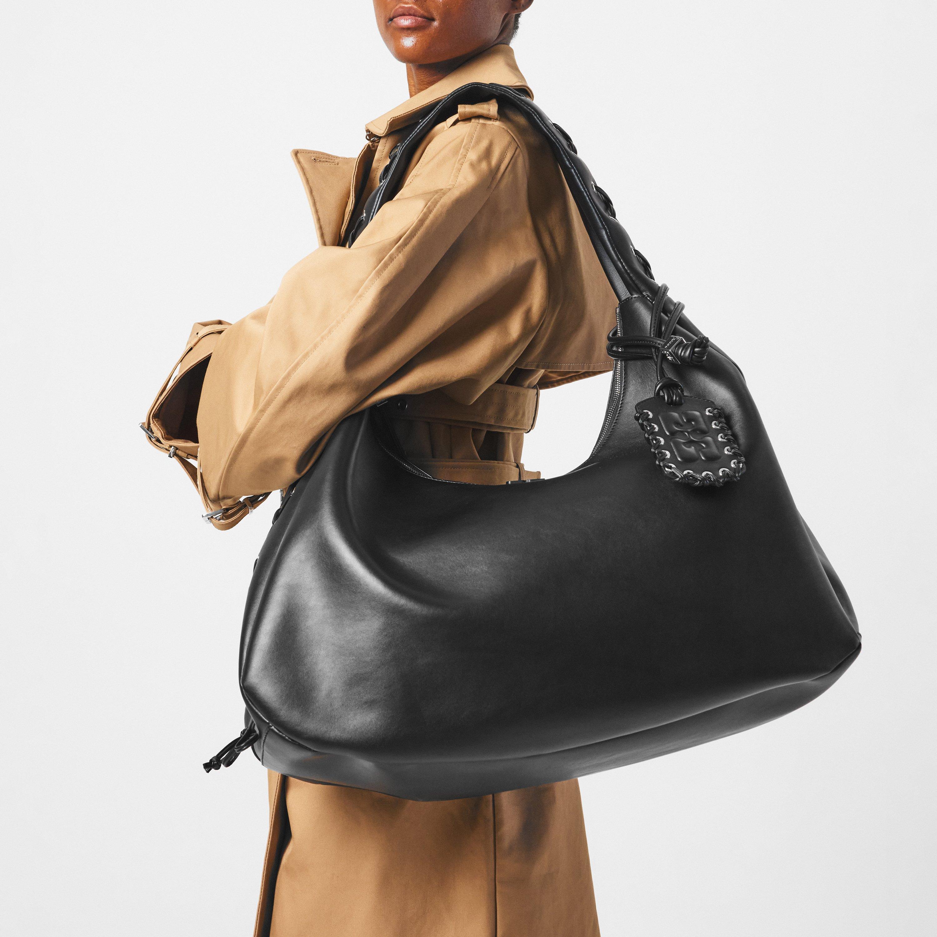 Black - Ganni - Women's Bou Hobo Bag - 3