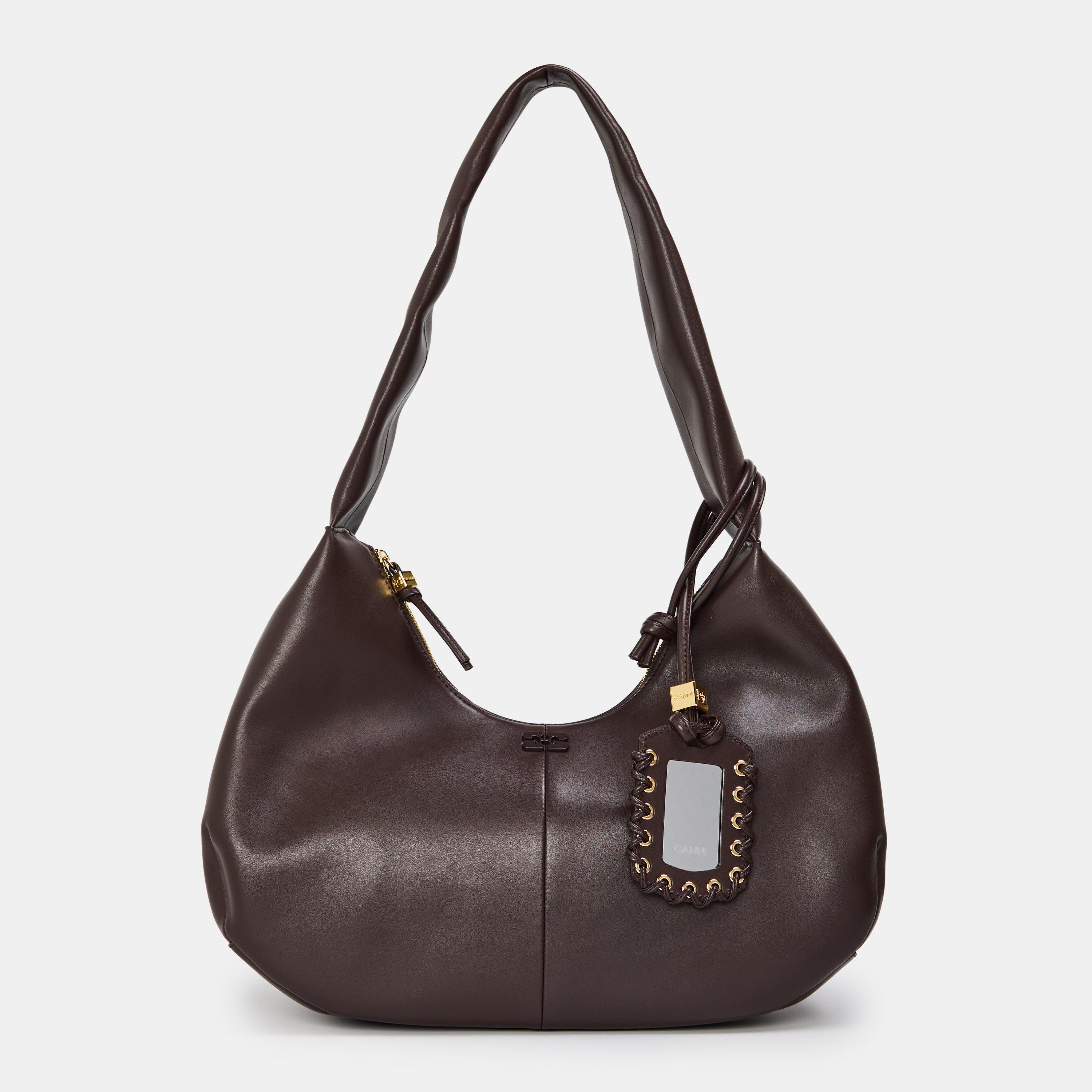 Chocolate - Ganni - Women's Bou Hobo Bag - 1