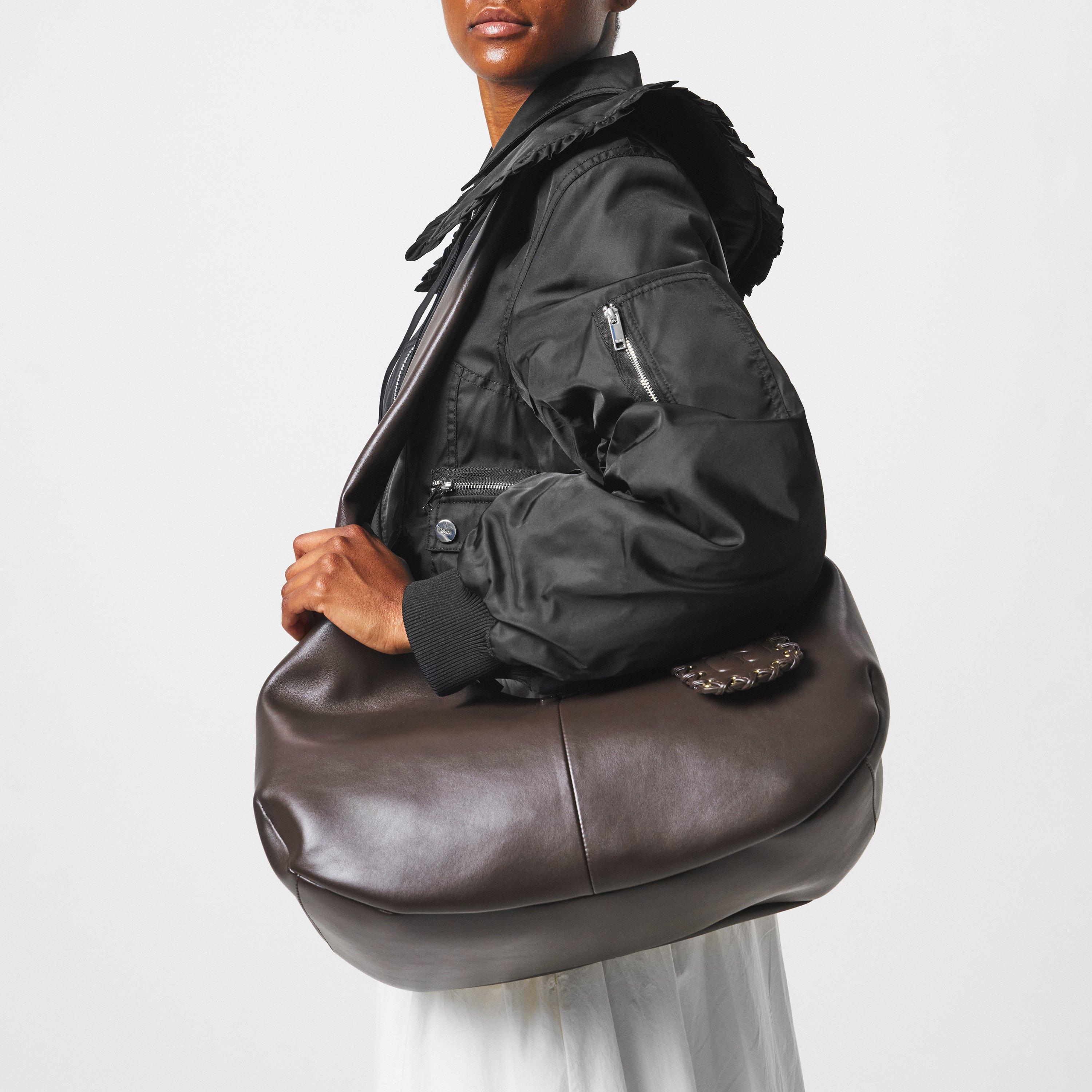 Chocolate - Ganni - Women's Bou Hobo Bag - 3