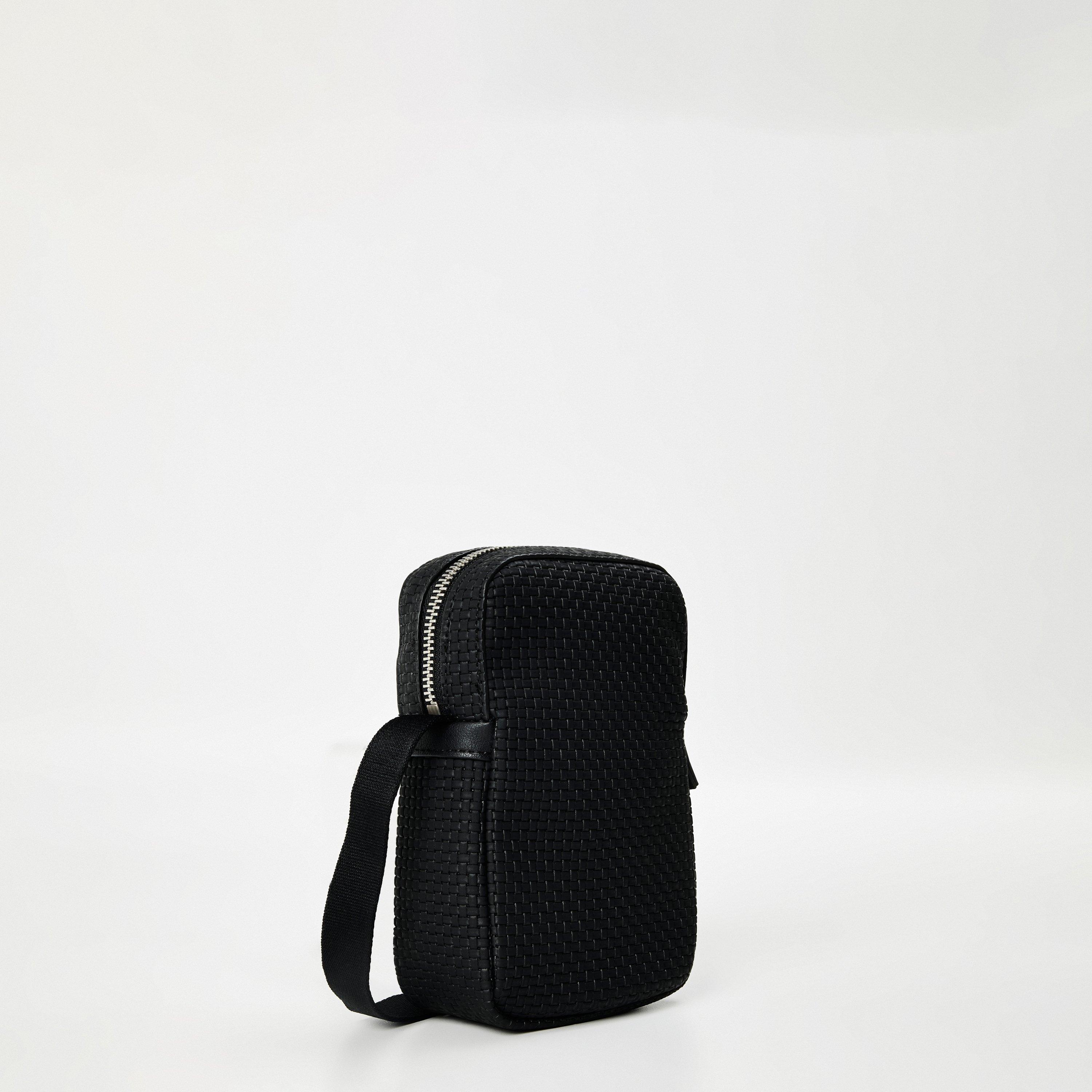 Black - Calvin Klein - Embossed Woven Reporter Bag - 2