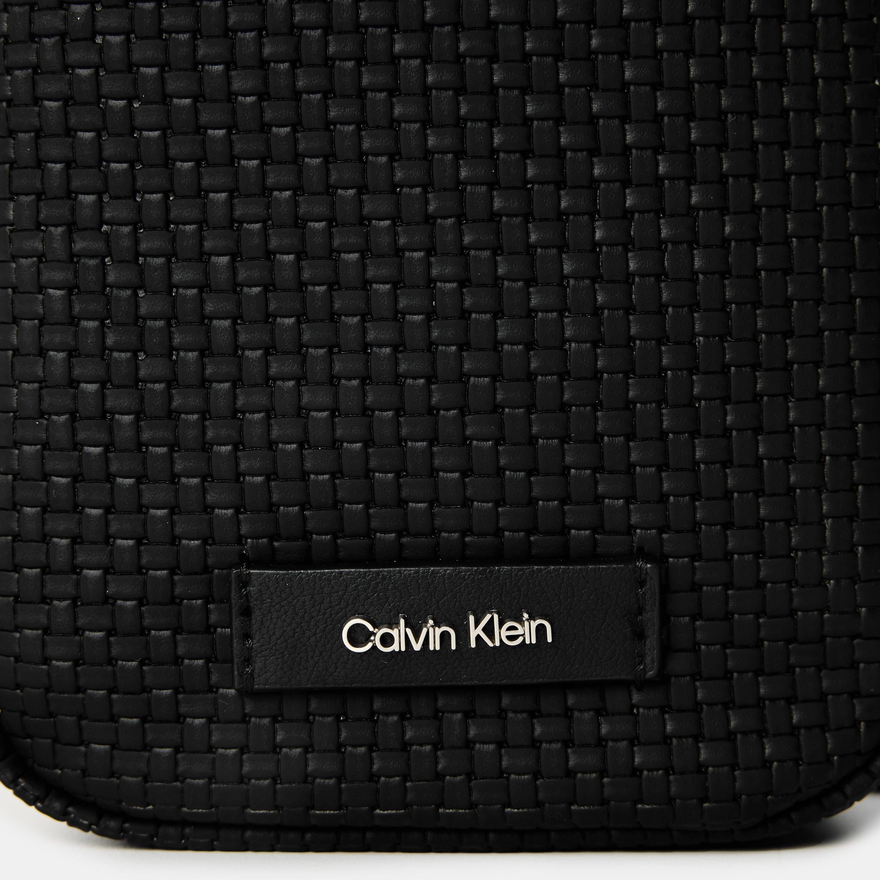 Black - Calvin Klein - Embossed Woven Reporter Bag - 3