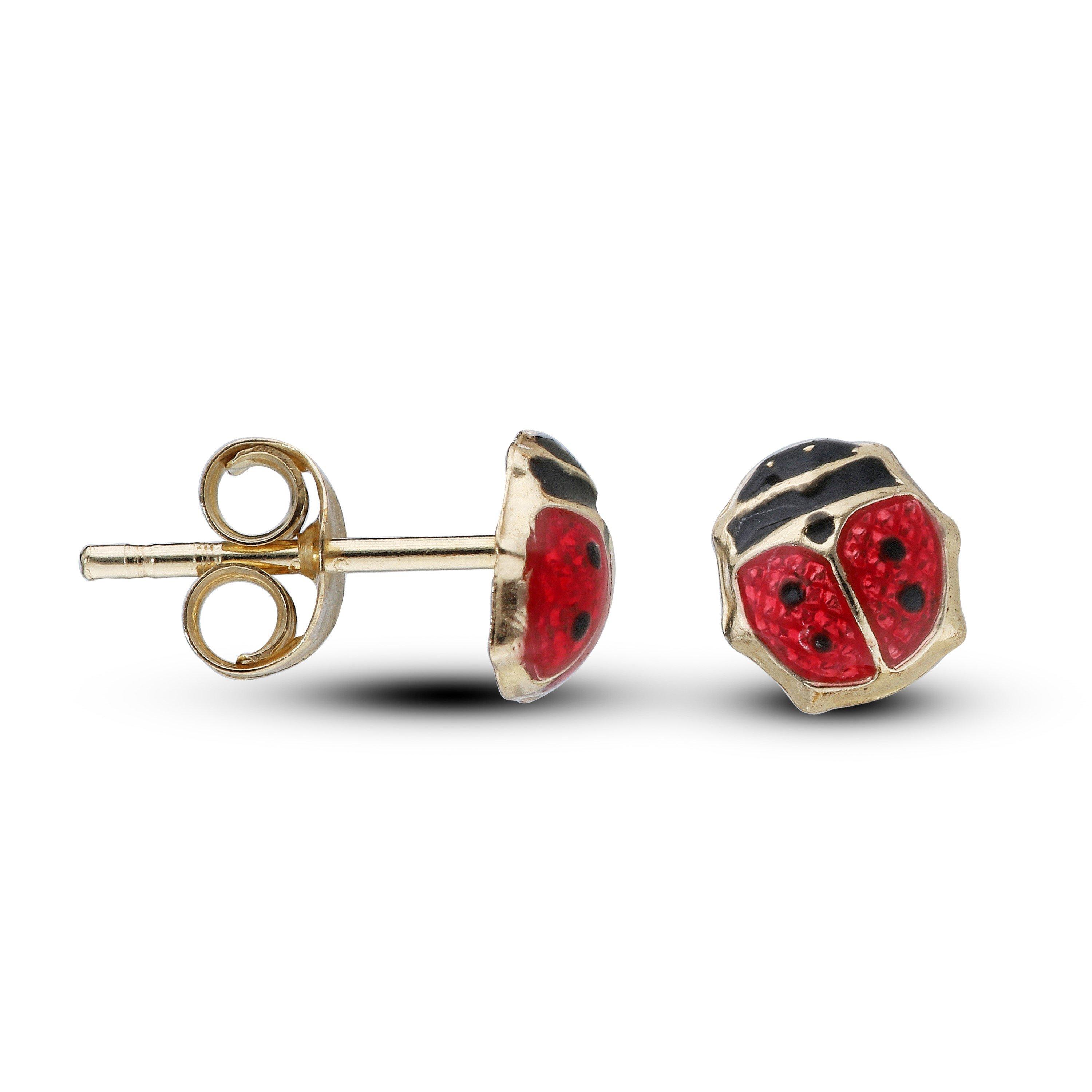Gold - Be You - 9ct Gold Ladybug Stud Earrings - 2