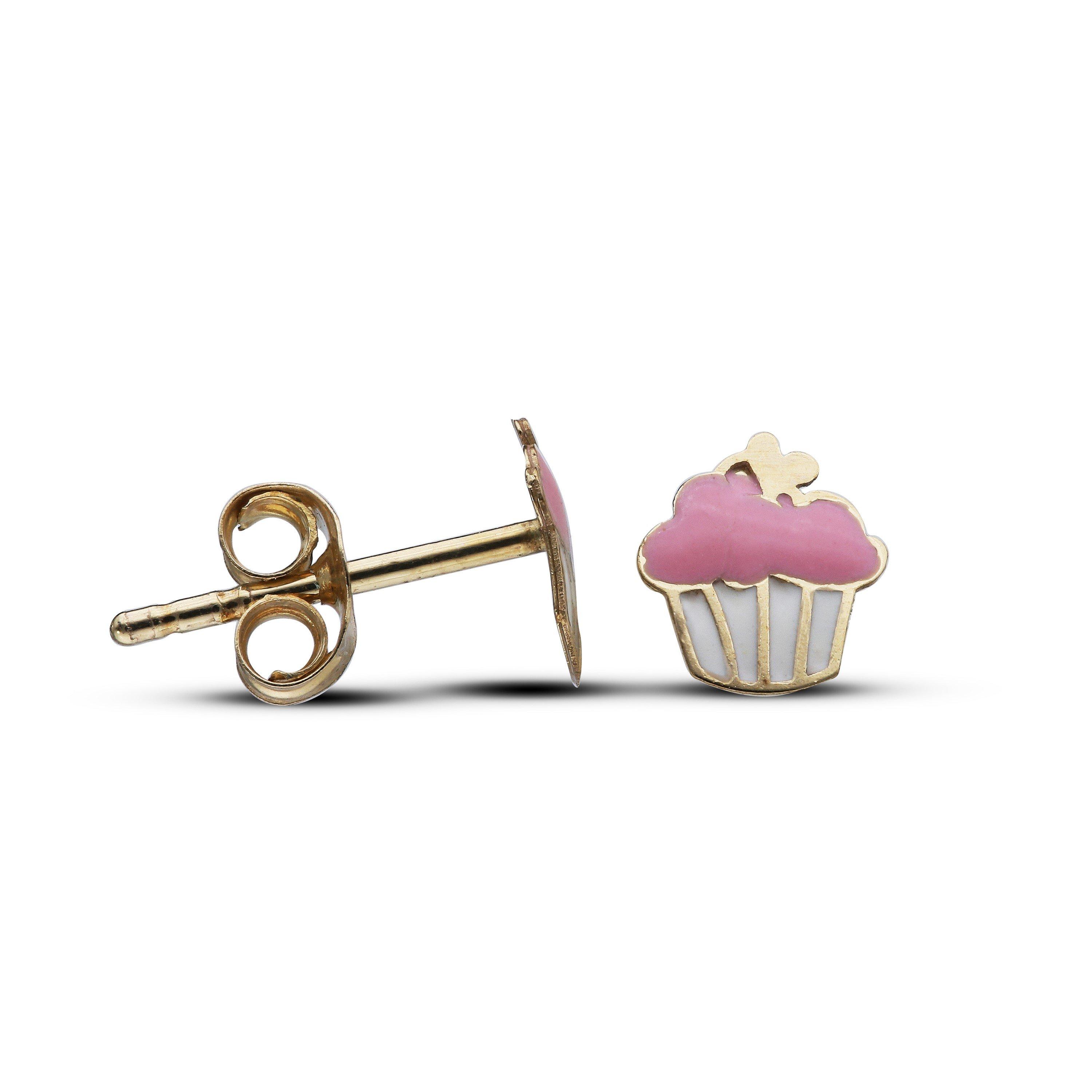 Gold - Be You - 9ct Gold Cupcake Stud Earrings - 2