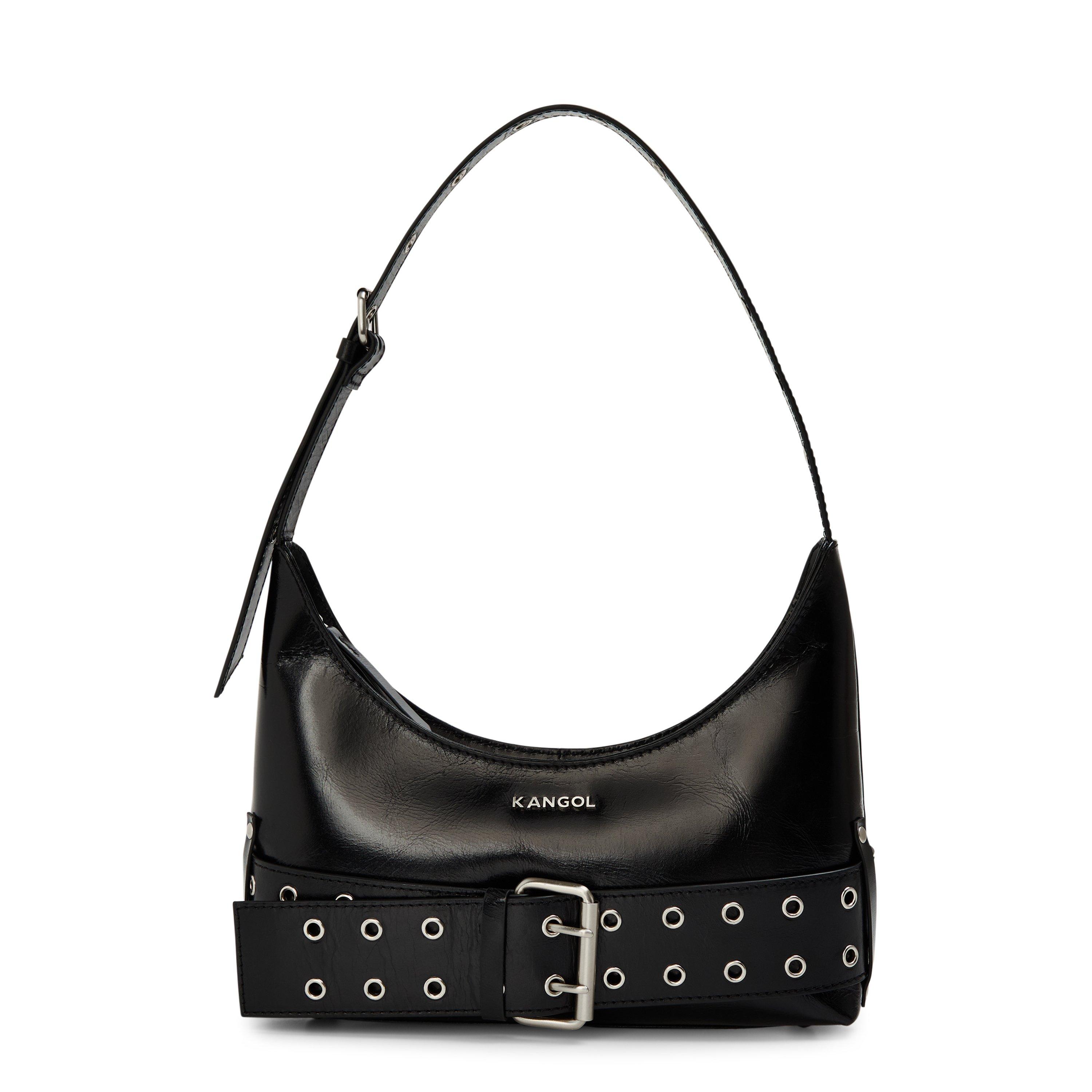 Black - Kangol - Women's Buckle Shoulder Bag - 1