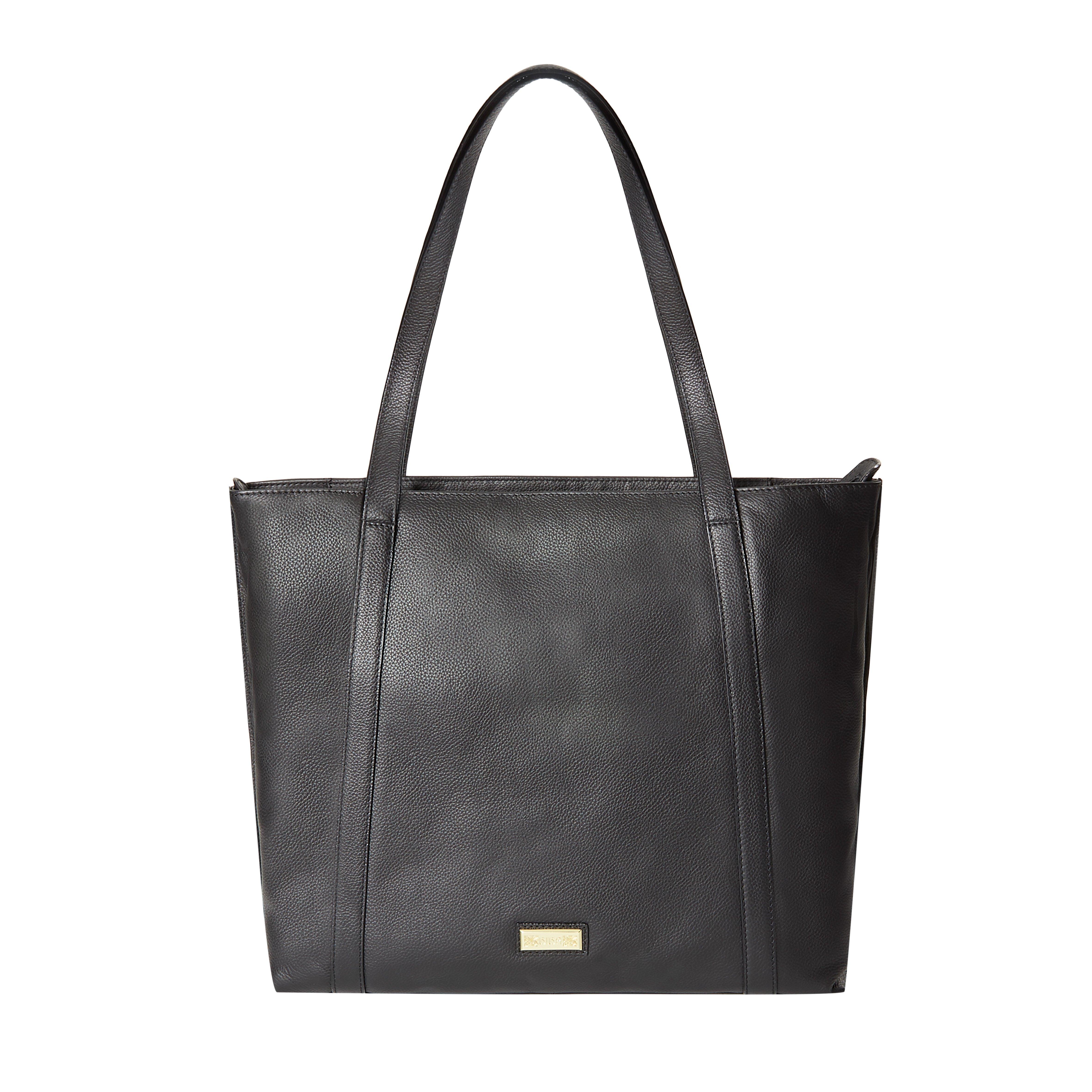 Black - Biba - Leather Logo Tote Bag - 2