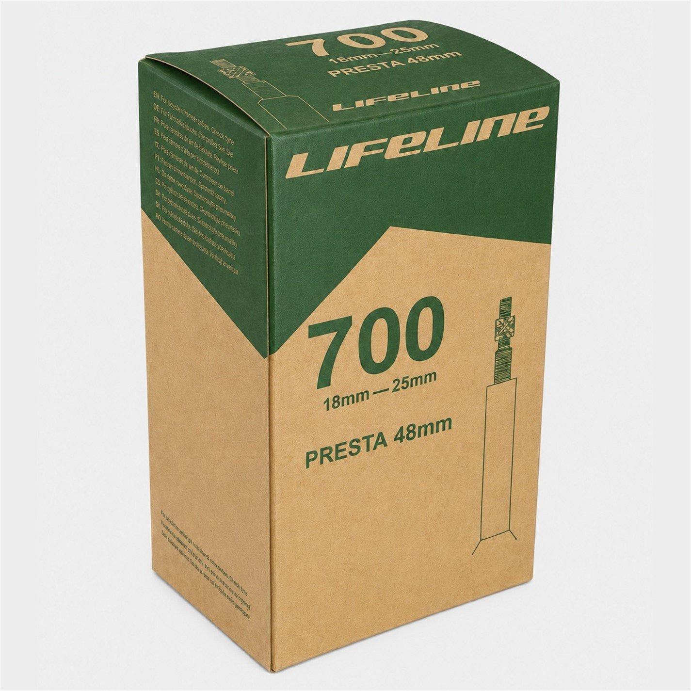 Lifeline  700C 18-25Mm Road Inner Tube - Black48mm - 48mm Valve