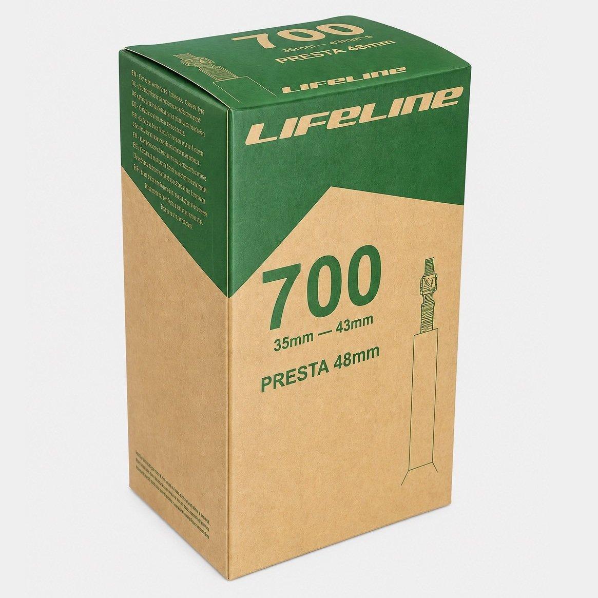 Lifeline  700C 35-45Mm Road Inner Tube - Black48mm - 48mm Valve