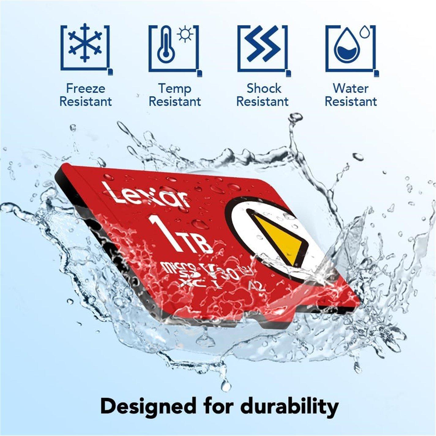 Red - Lexar - Lexar 1TB Play Micro SDXC - UHS-1 Card - 7