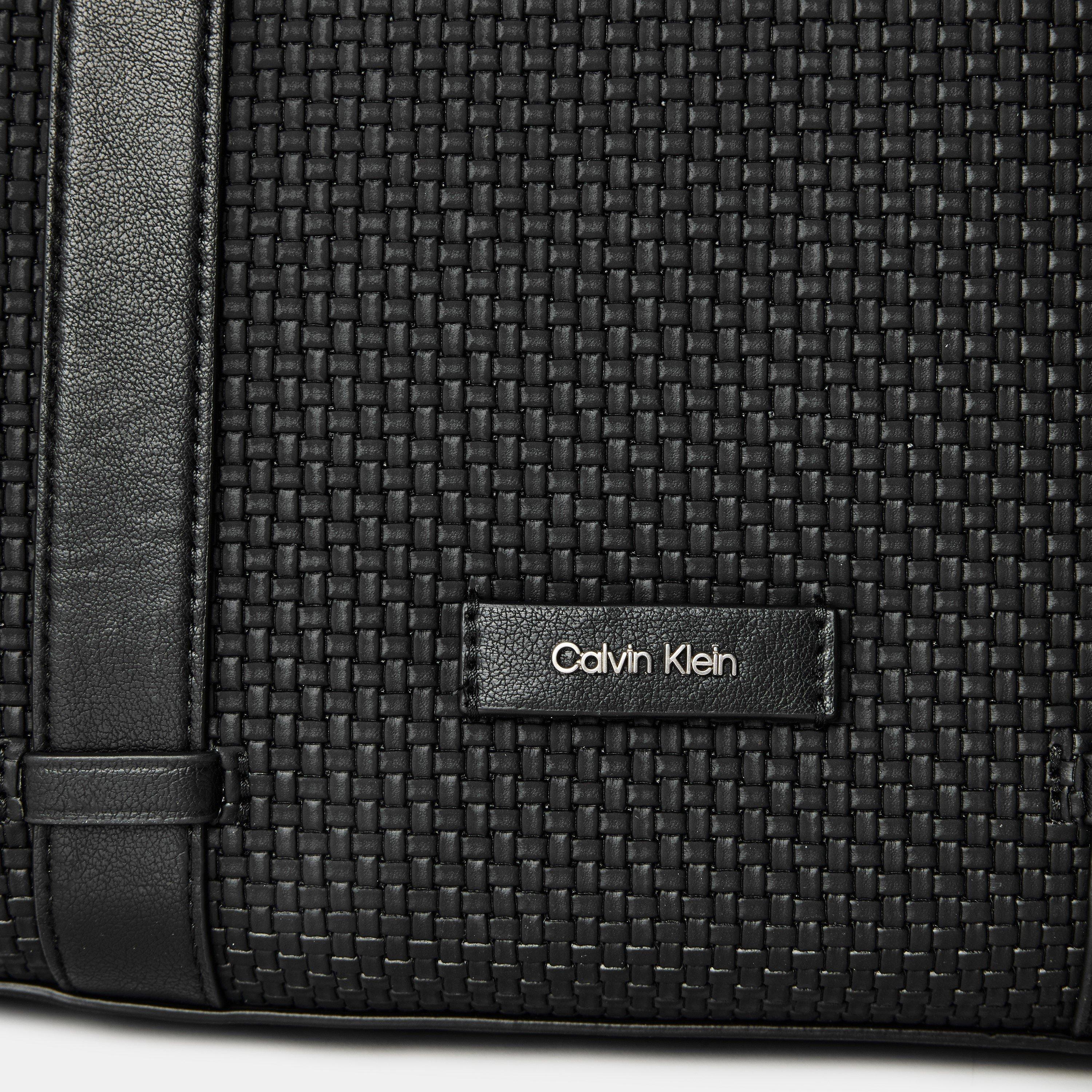 Black - Calvin Klein - Embossed Woven Commuter Bag - 3