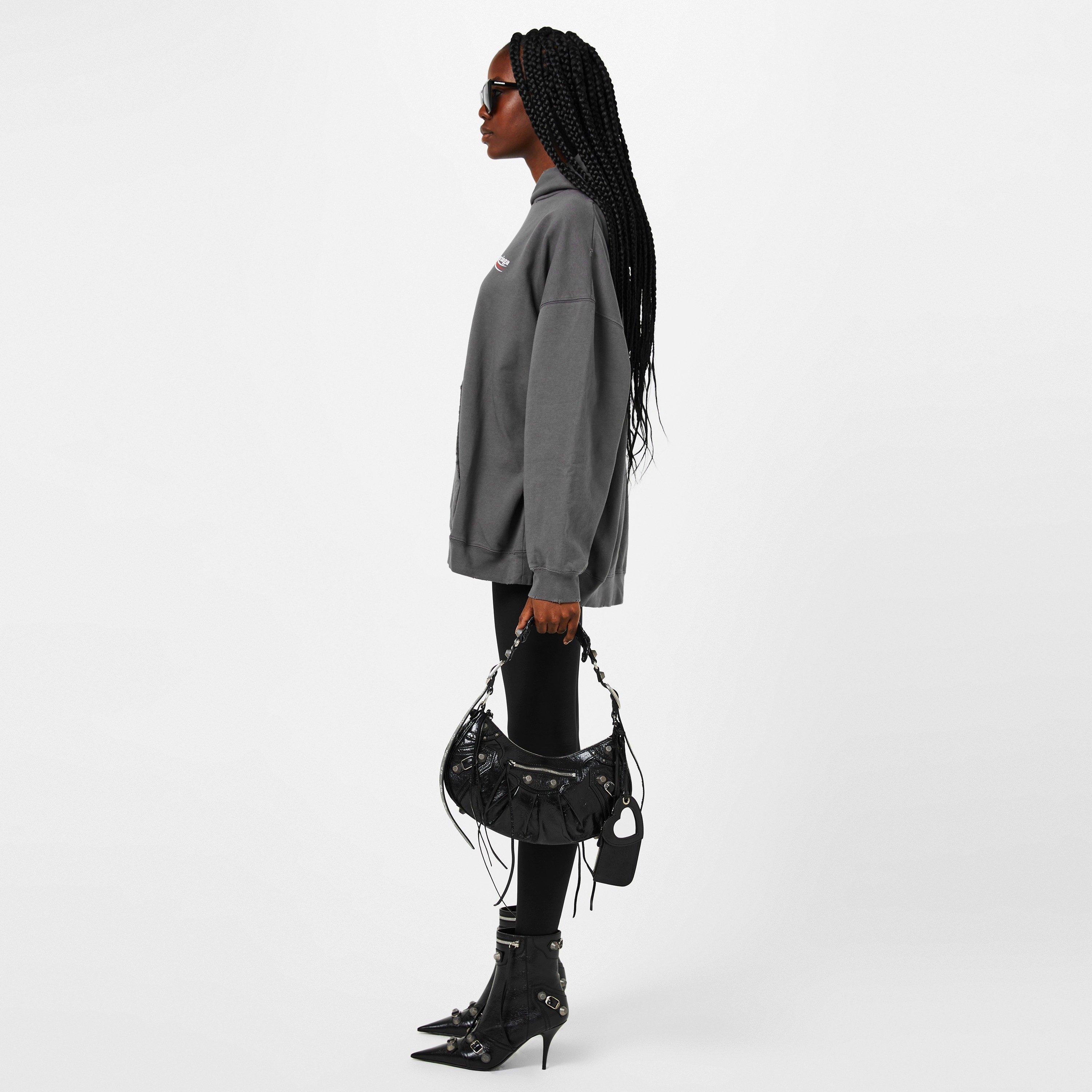 Black 1000 - Balenciaga - Women's Le Cagole Small Leather Embellished Shoulder Bag - 5