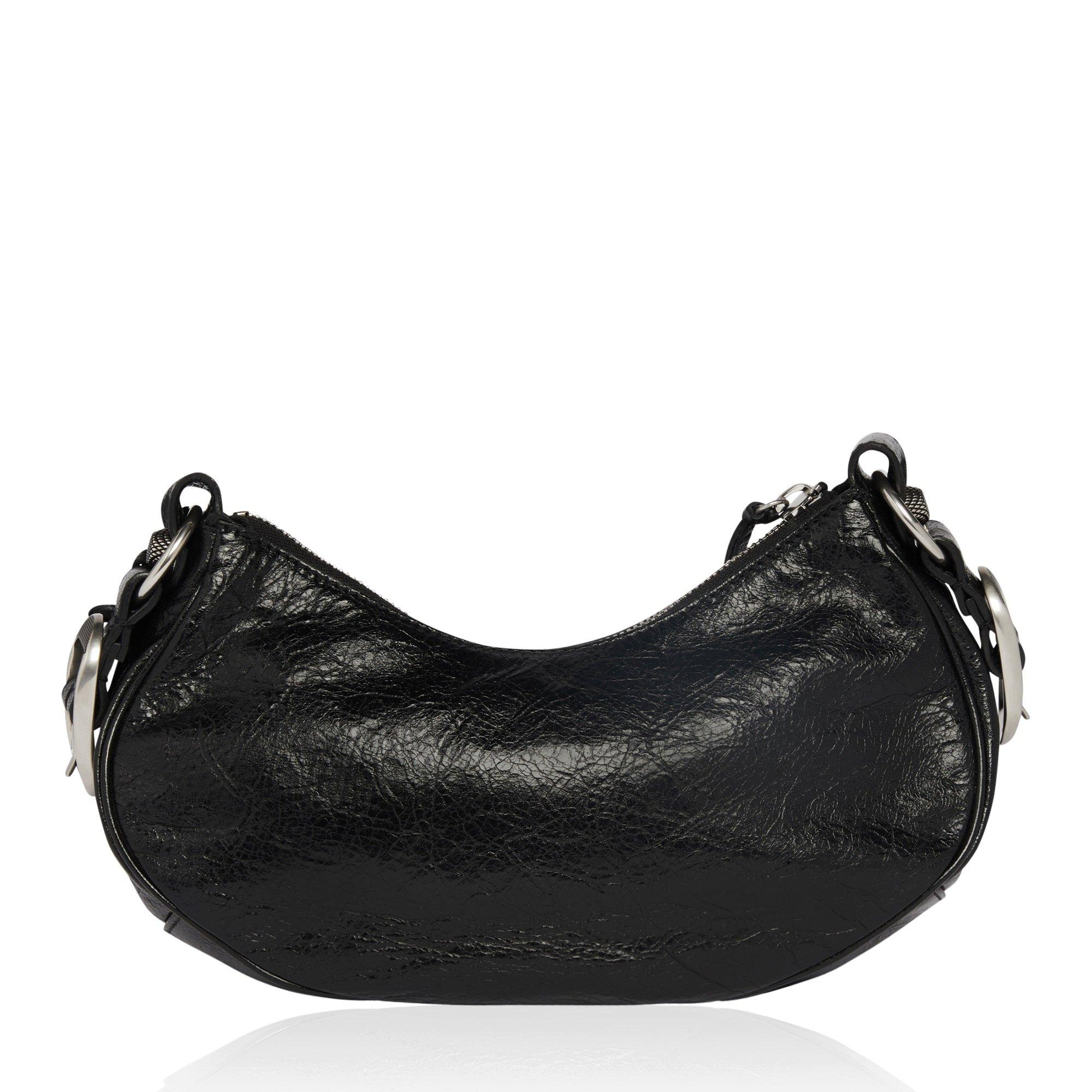Black 1000 - Balenciaga - Women's Le Cagole Small Leather Embellished Shoulder Bag - 3