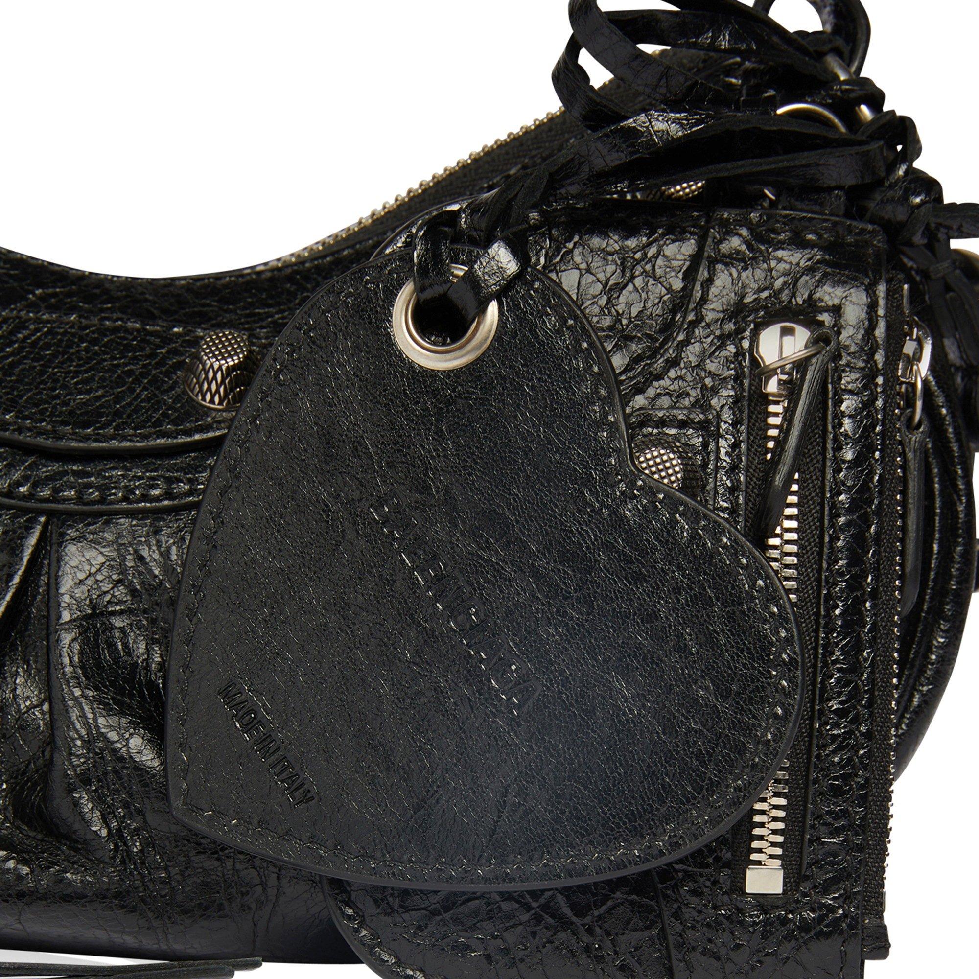 Black 1000 - Balenciaga - Women's Le Cagole Small Leather Embellished Shoulder Bag - 4