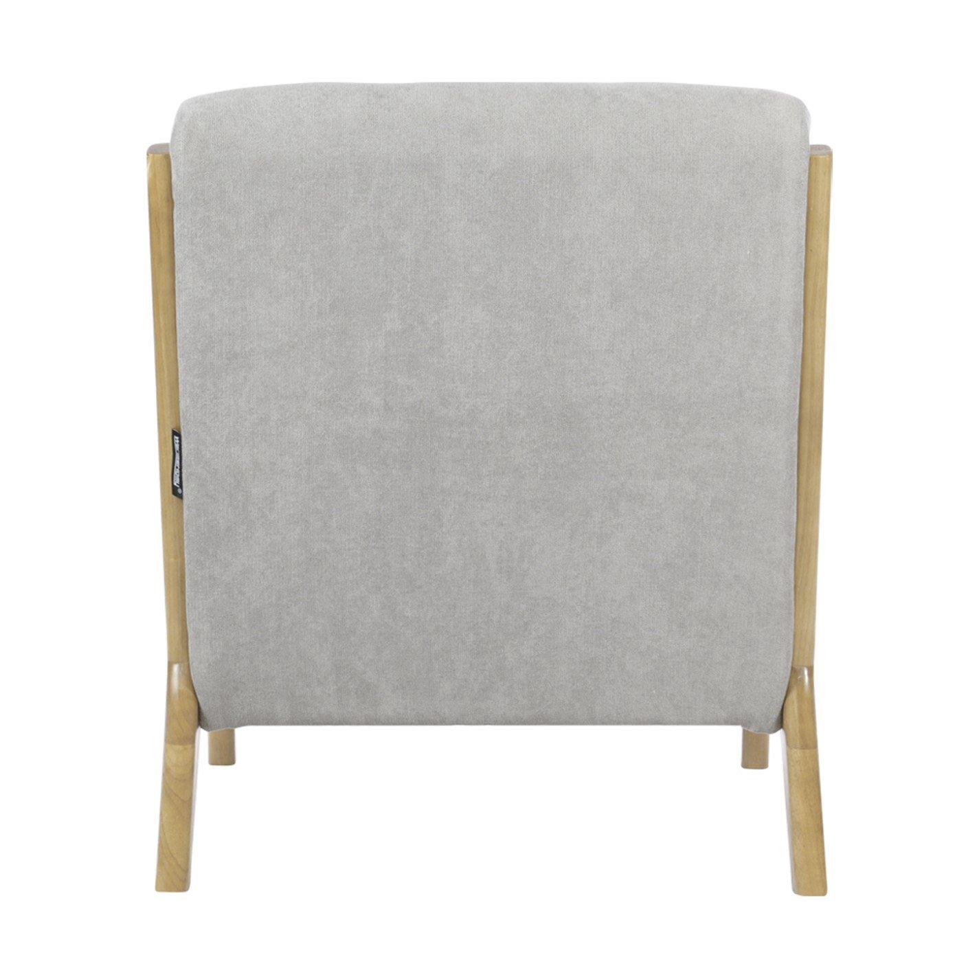 Light Grey - Kabinet UK - Grey Wooden Frame Upholstered Lounge Armchair - 6