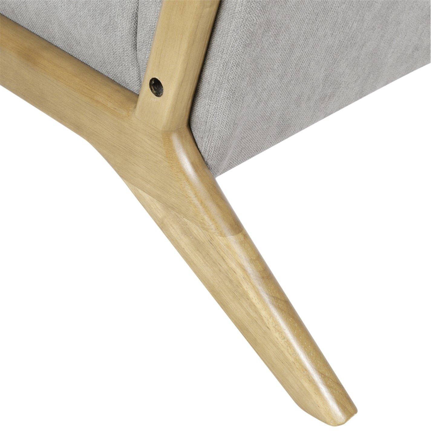 Light Grey - Kabinet UK - Grey Wooden Frame Upholstered Lounge Armchair - 7
