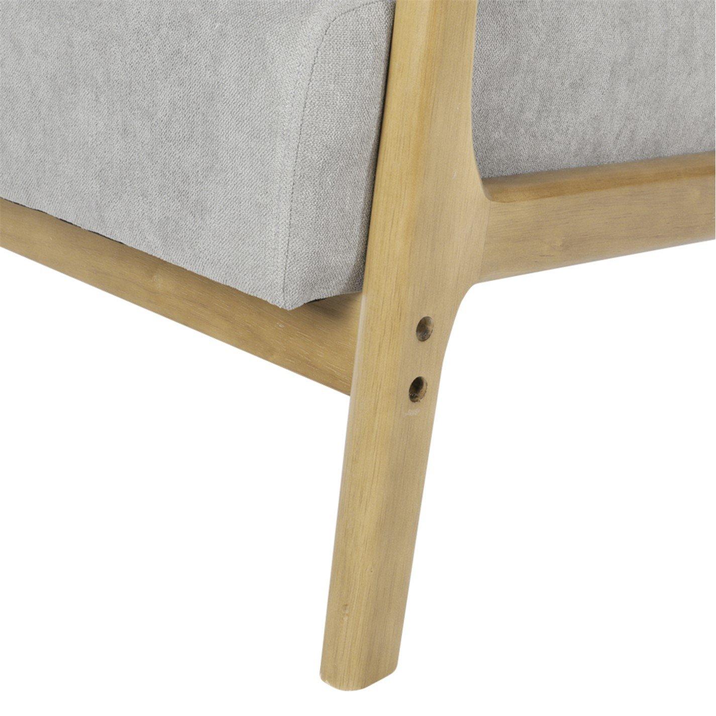 Light Grey - Kabinet UK - Grey Wooden Frame Upholstered Lounge Armchair - 9