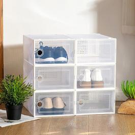 Cottonfy UK 12 Pack White Plastic Shoe Storage Boxes-Medium