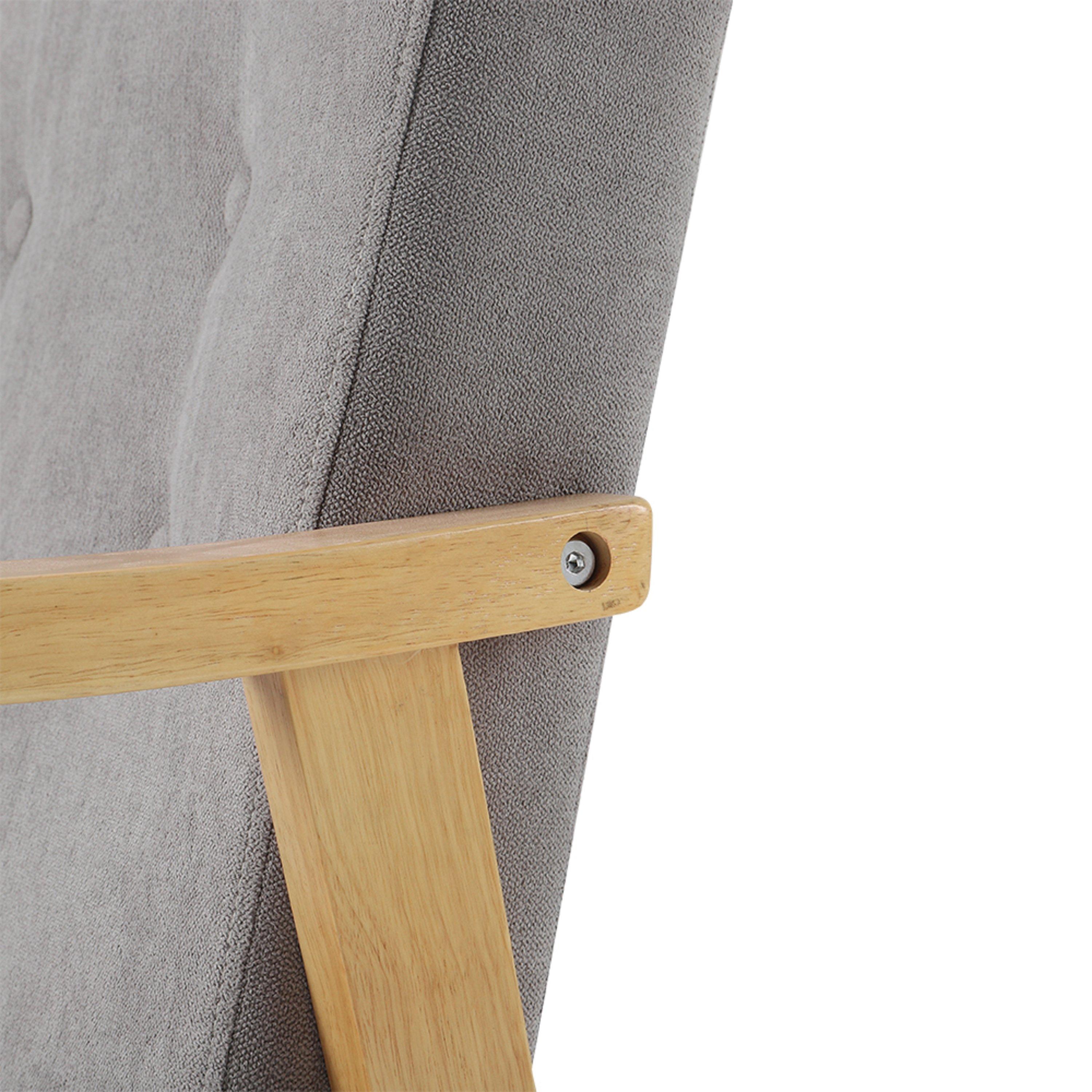 Grey - Kabinet UK - Grey Modern Wood Frame Upholstered Armchair - 11