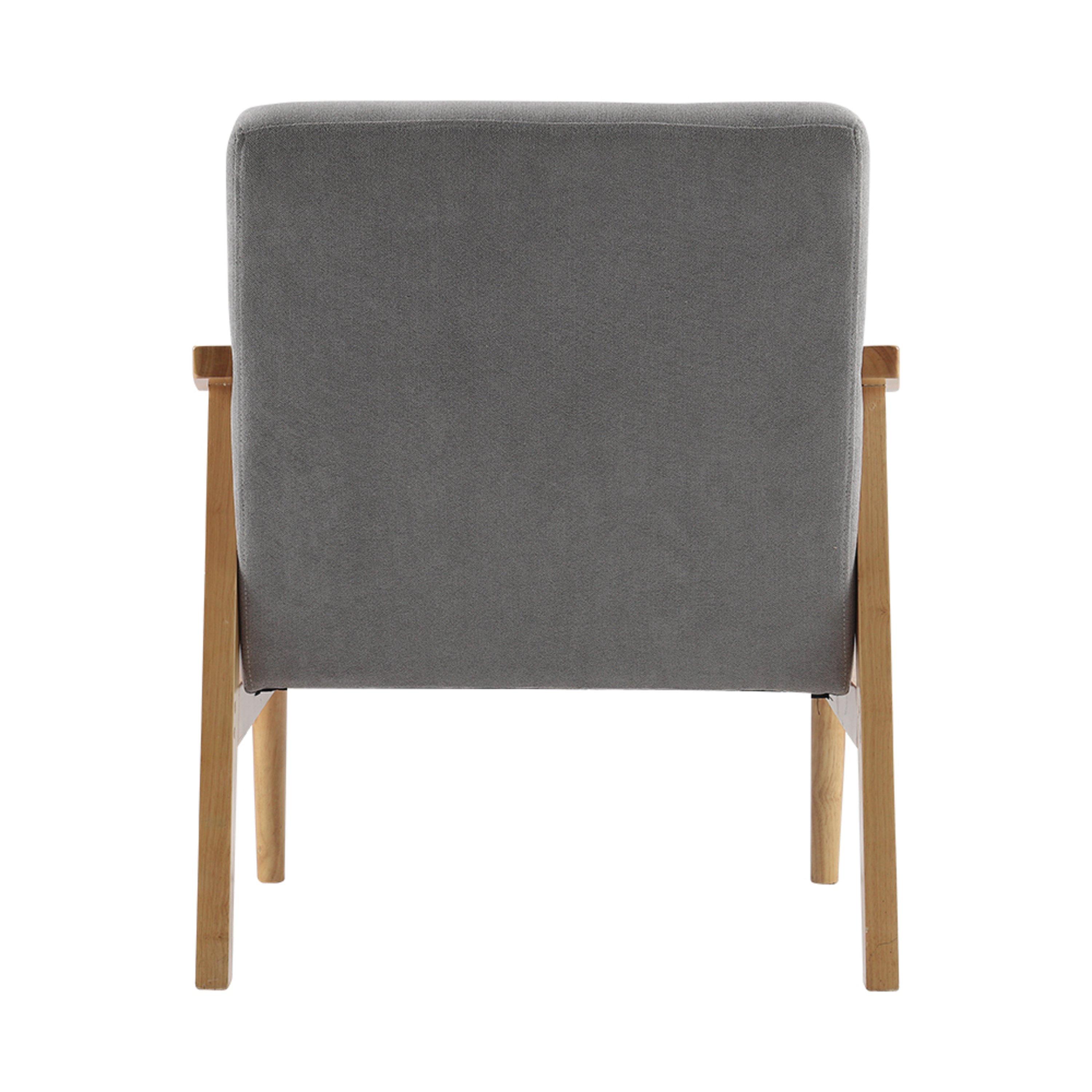 Grey - Kabinet UK - Grey Modern Wood Frame Upholstered Armchair - 7