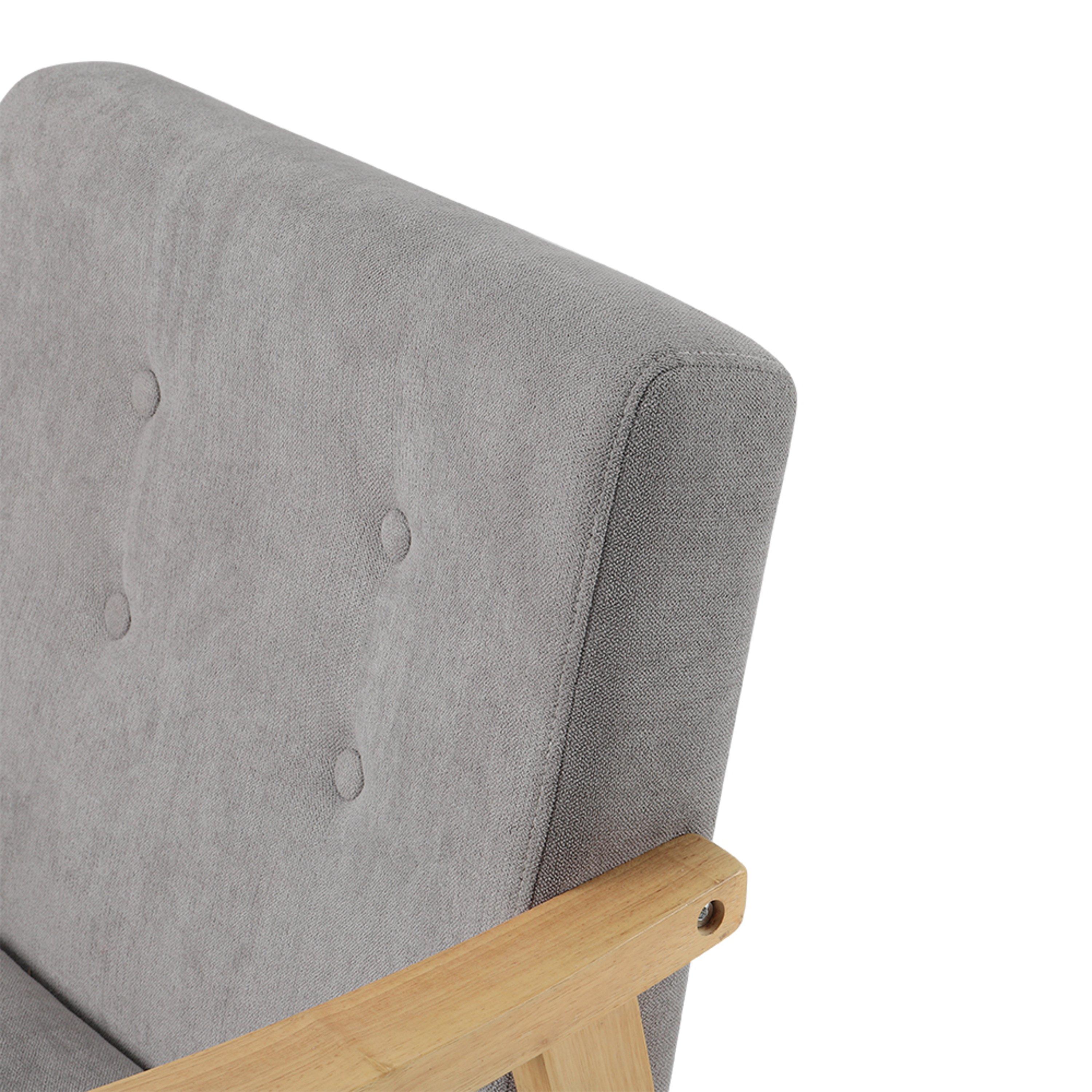 Grey - Kabinet UK - Grey Modern Wood Frame Upholstered Armchair - 9