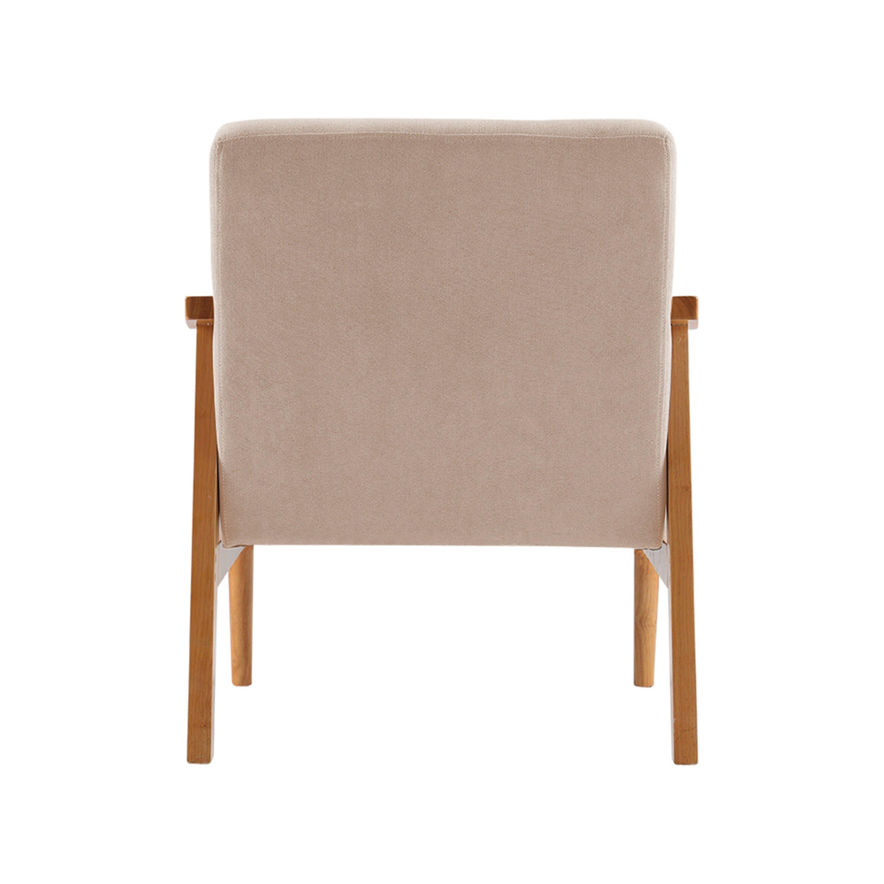 Beige - Kabinet UK - Modern Wood Frame Upholstered Armchair Beige - 7
