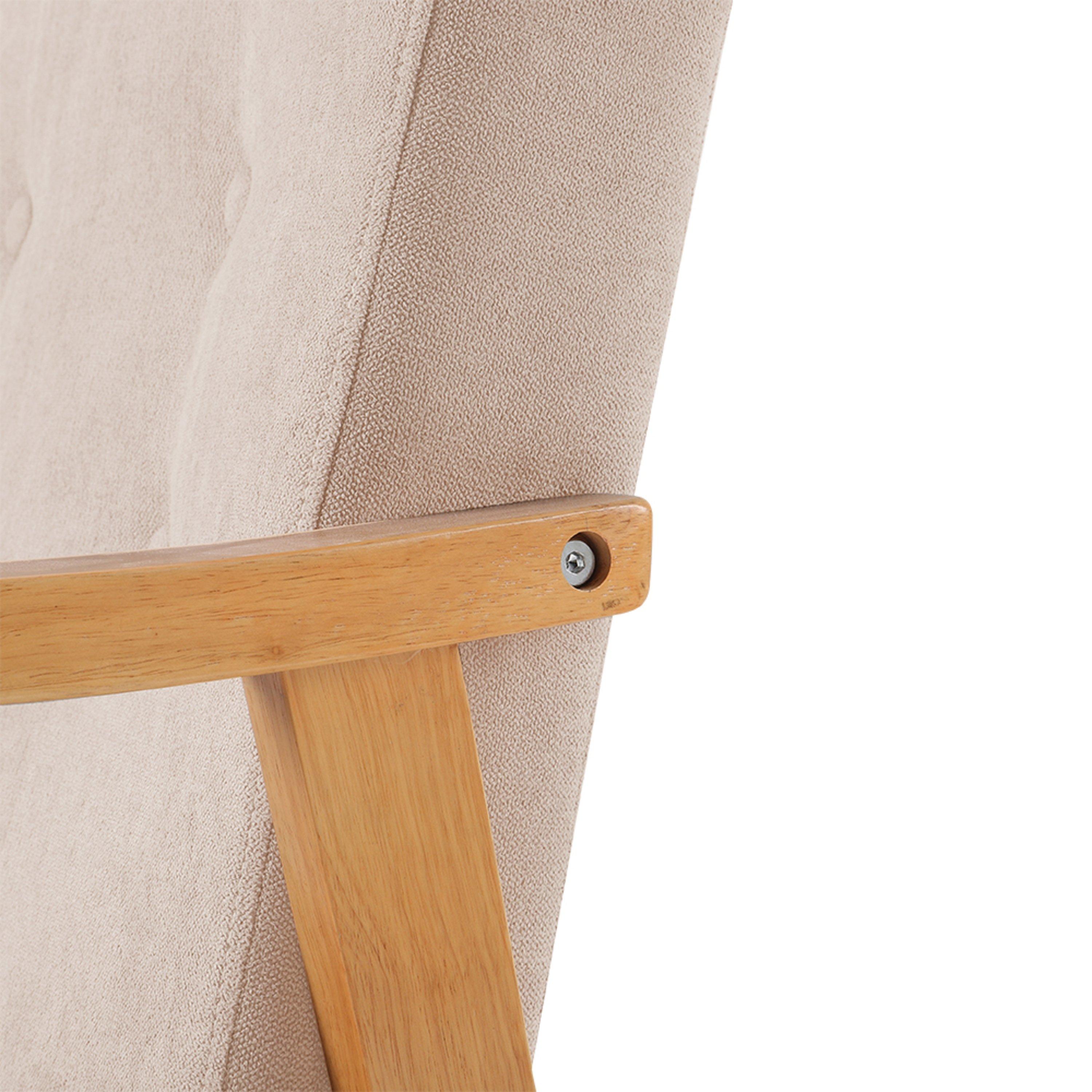 Beige - Kabinet UK - Modern Wood Frame Upholstered Armchair Beige - 10