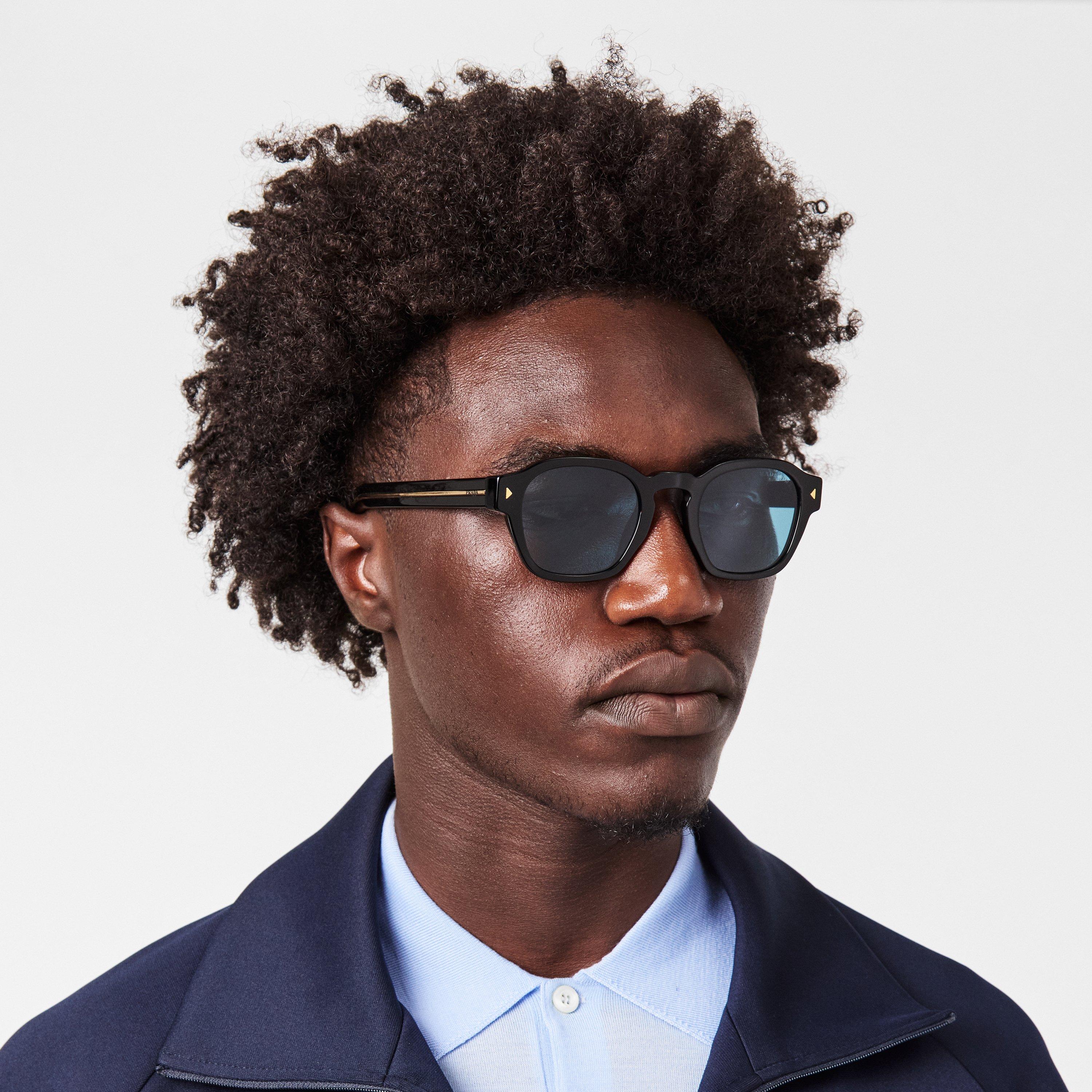 Black - Prada - Turquoise Lens Sunglasses - 3