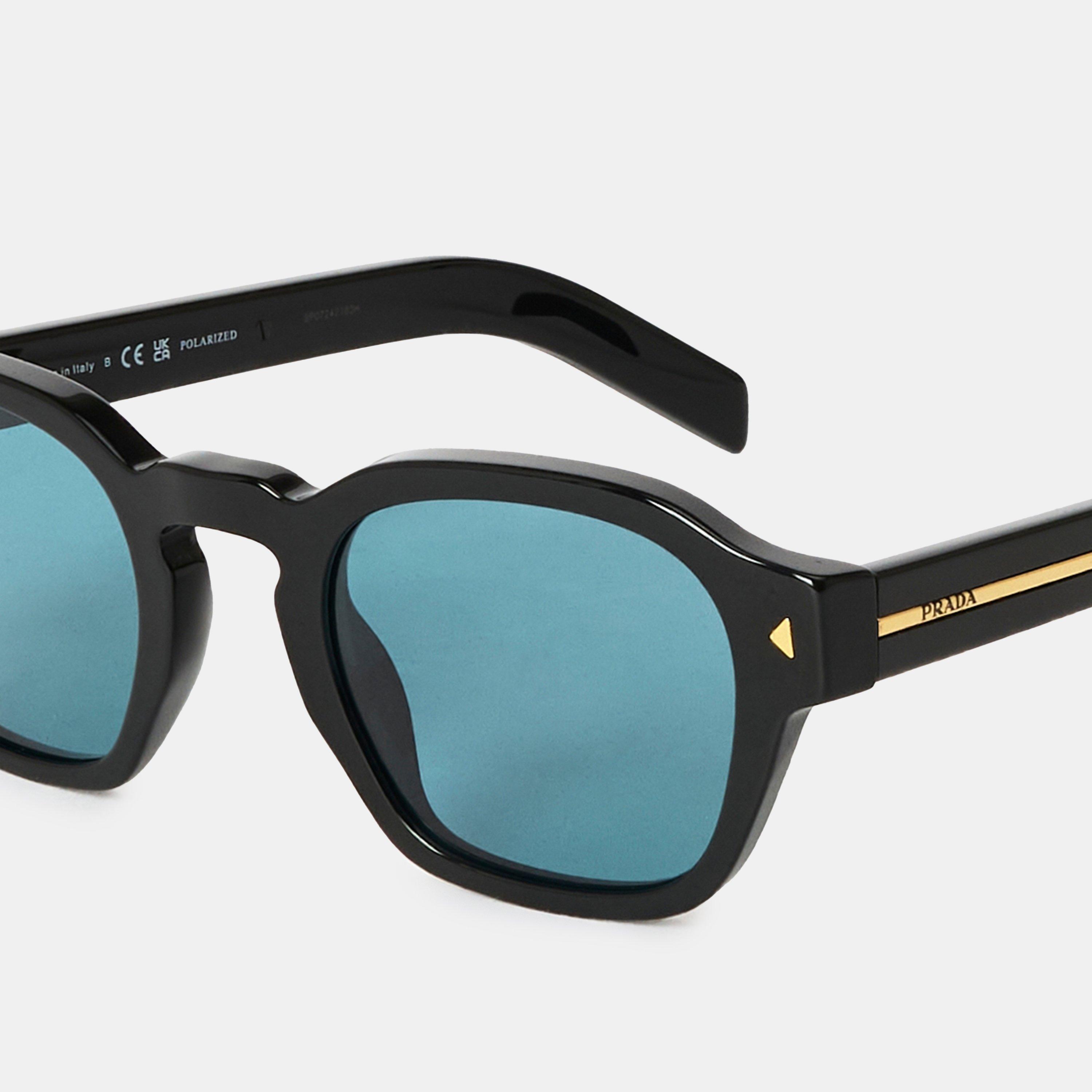 Black - Prada - Turquoise Lens Sunglasses - 4